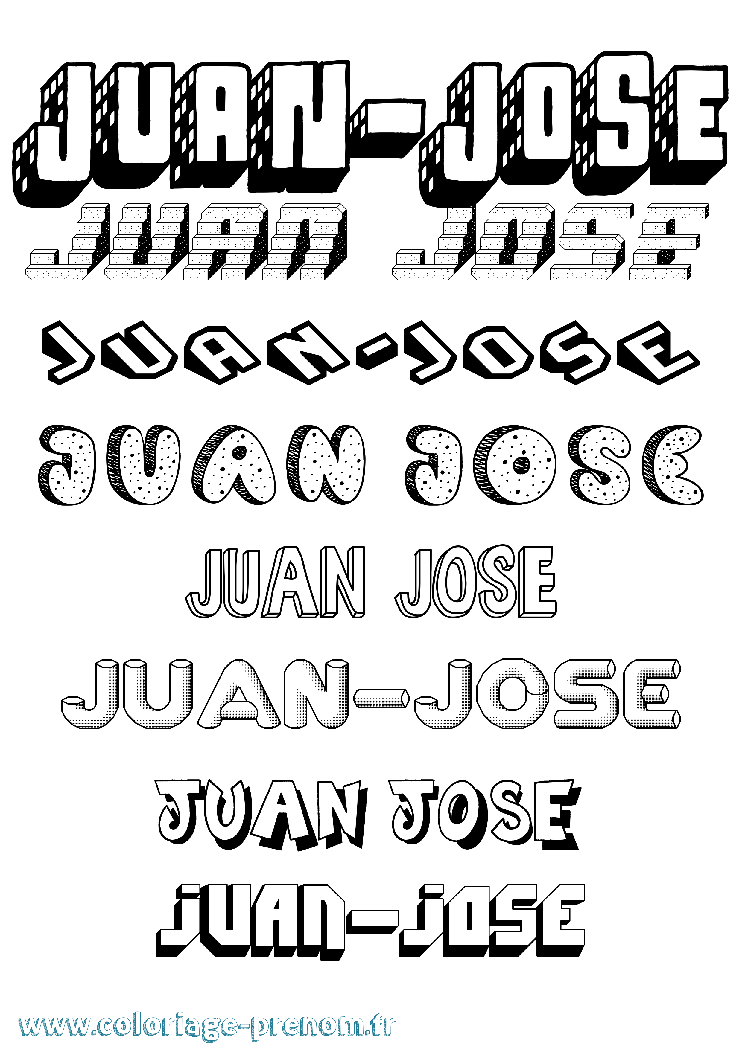 Coloriage prénom Juan-José Effet 3D