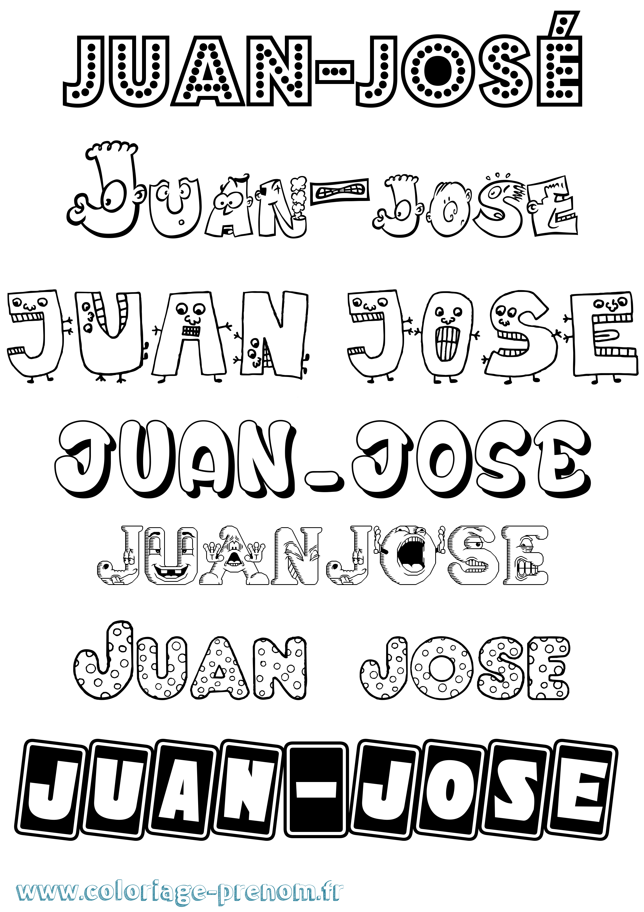 Coloriage prénom Juan-José Fun