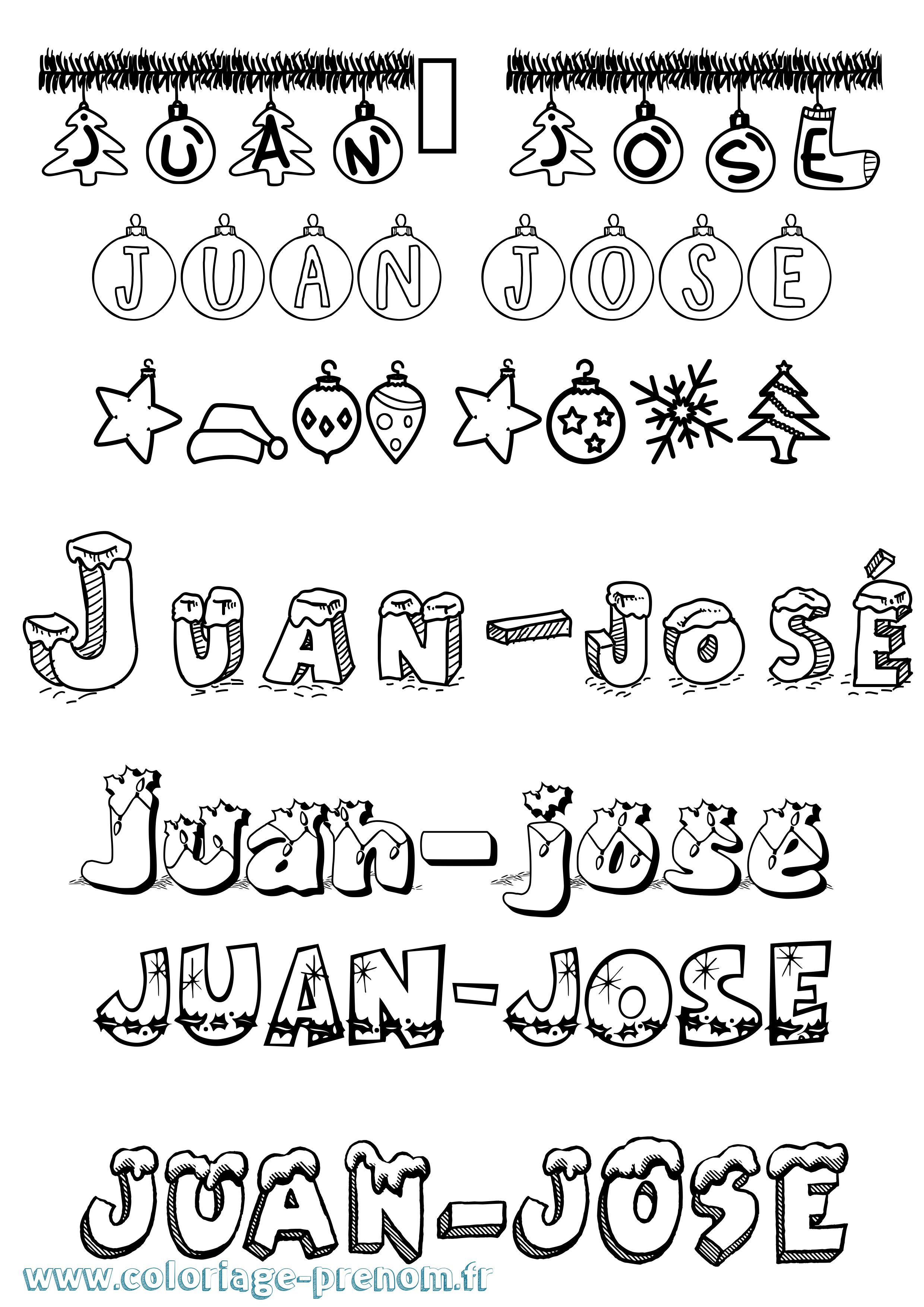 Coloriage prénom Juan-José Noël