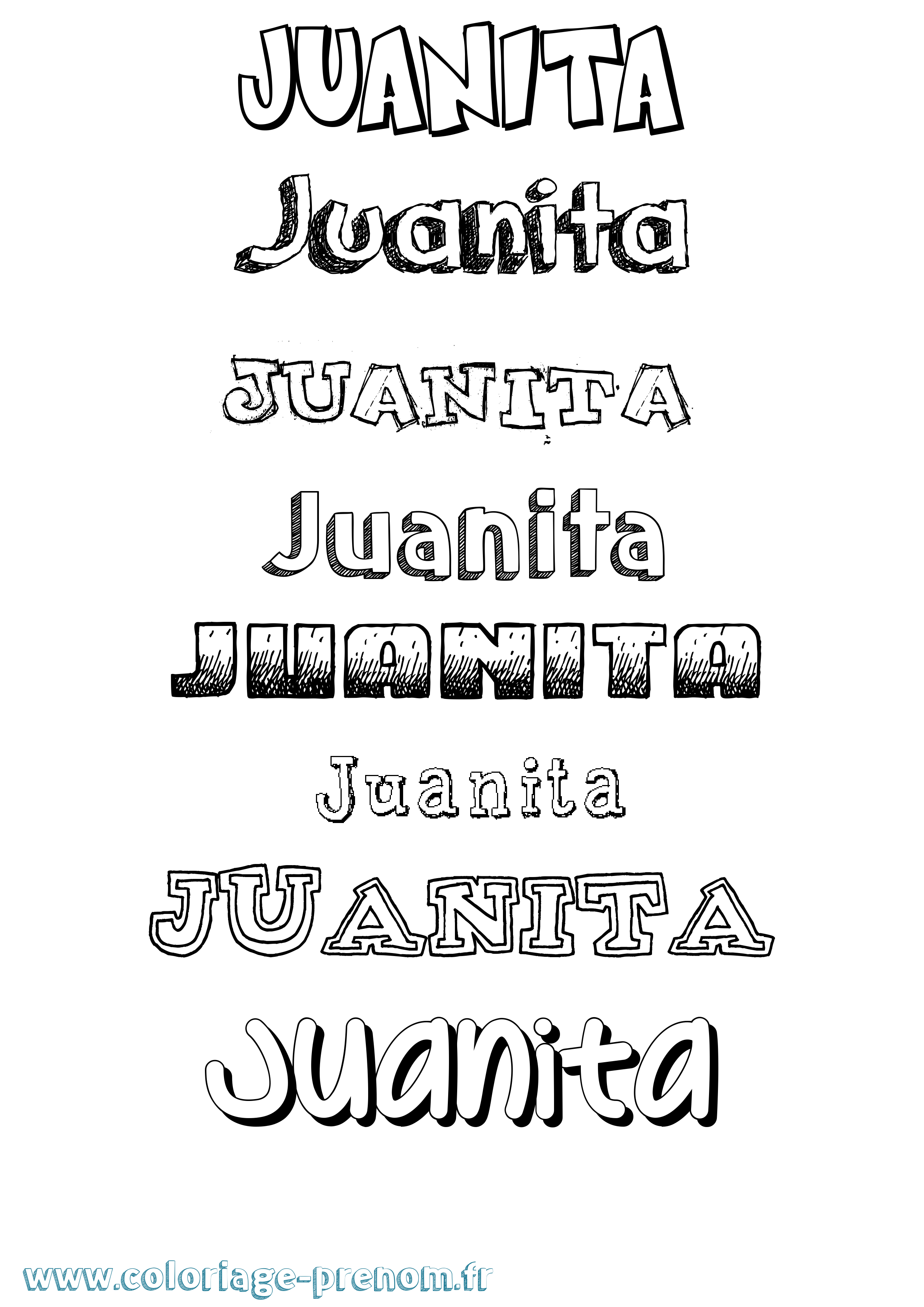 Coloriage prénom Juanita Dessiné