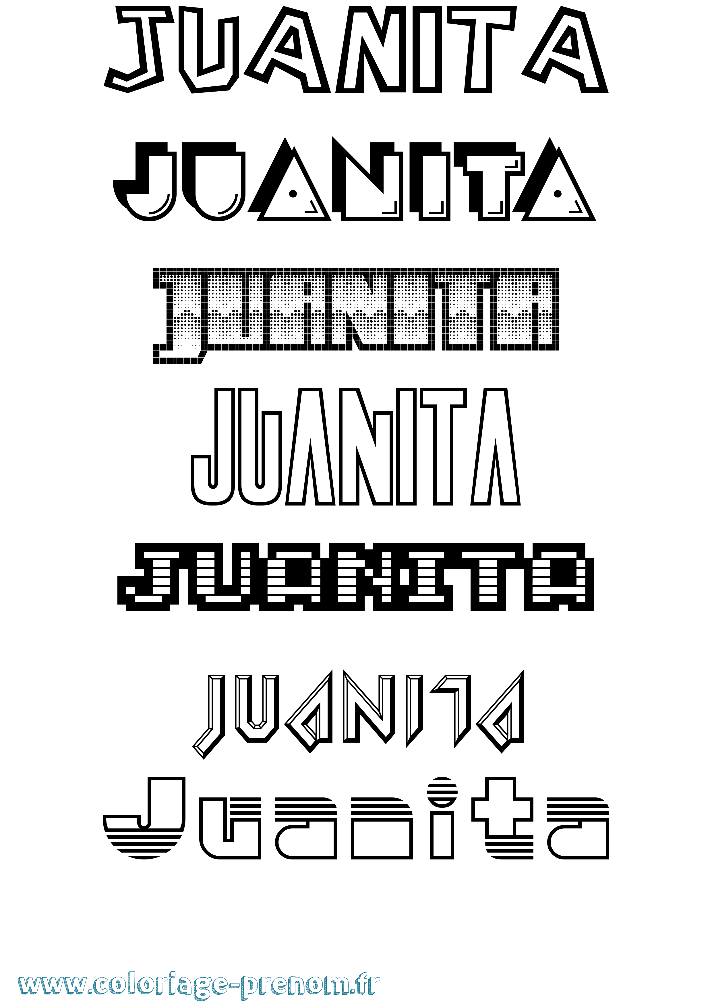 Coloriage prénom Juanita Jeux Vidéos