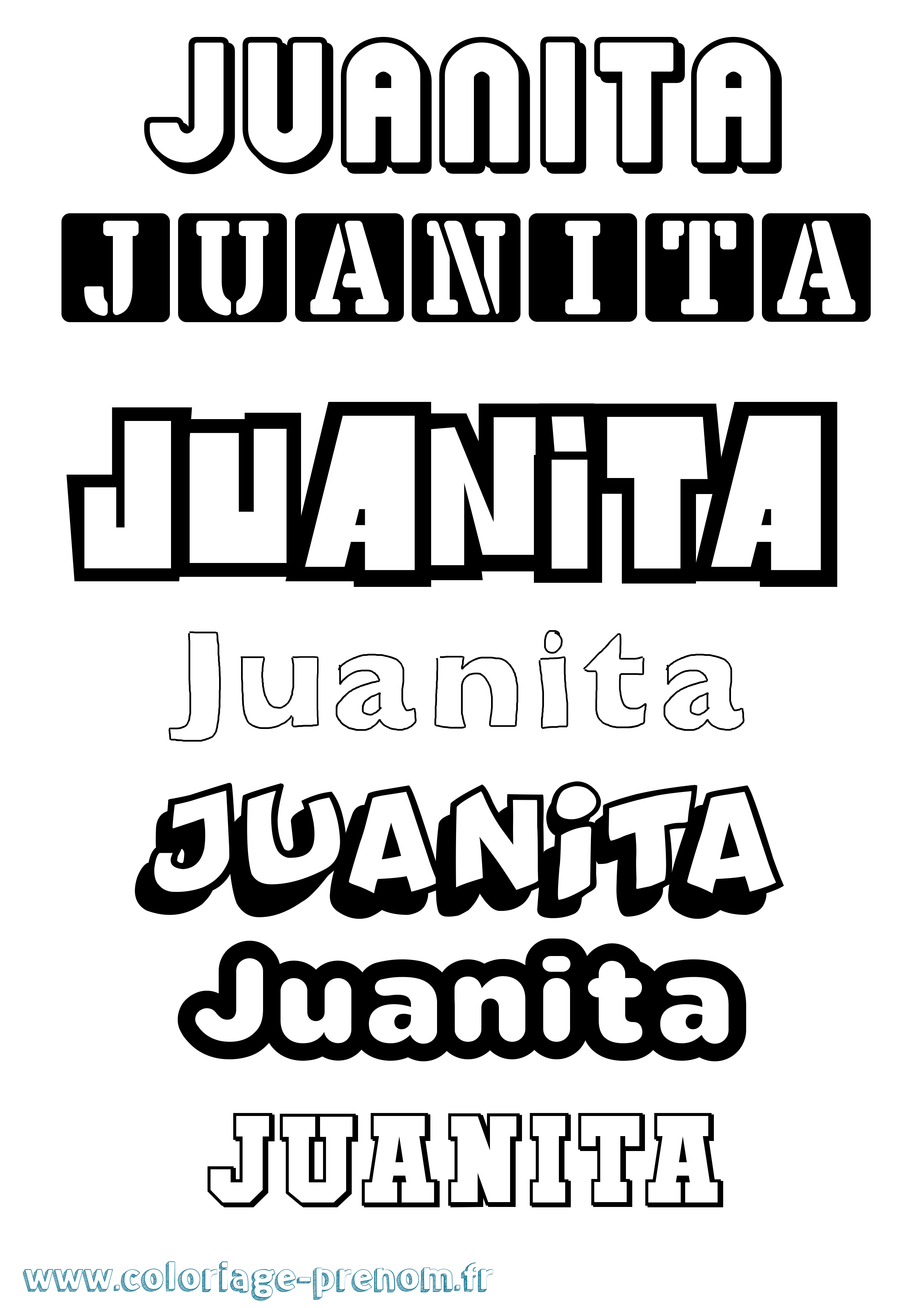 Coloriage prénom Juanita Simple