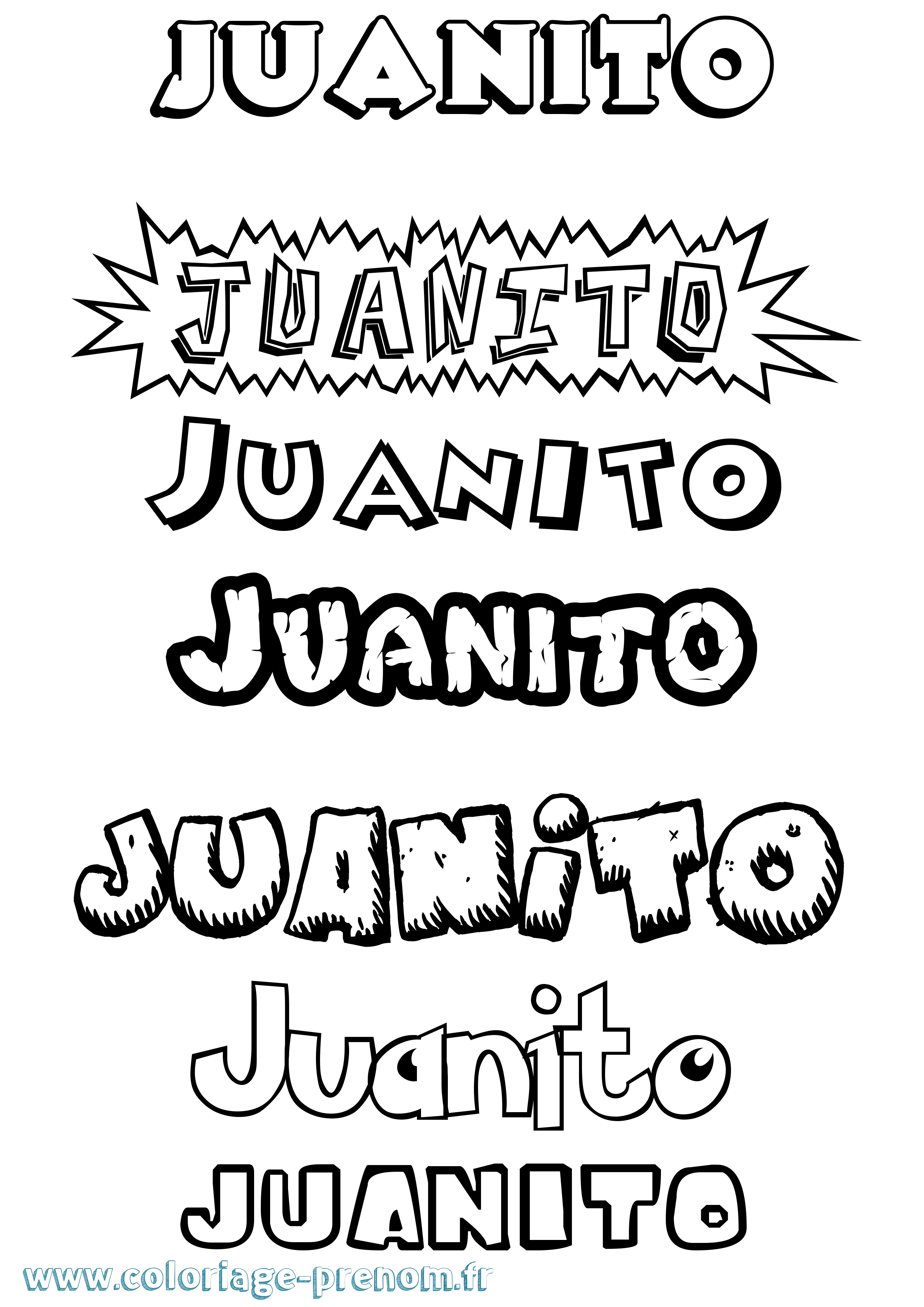 Coloriage prénom Juanito Dessin Animé