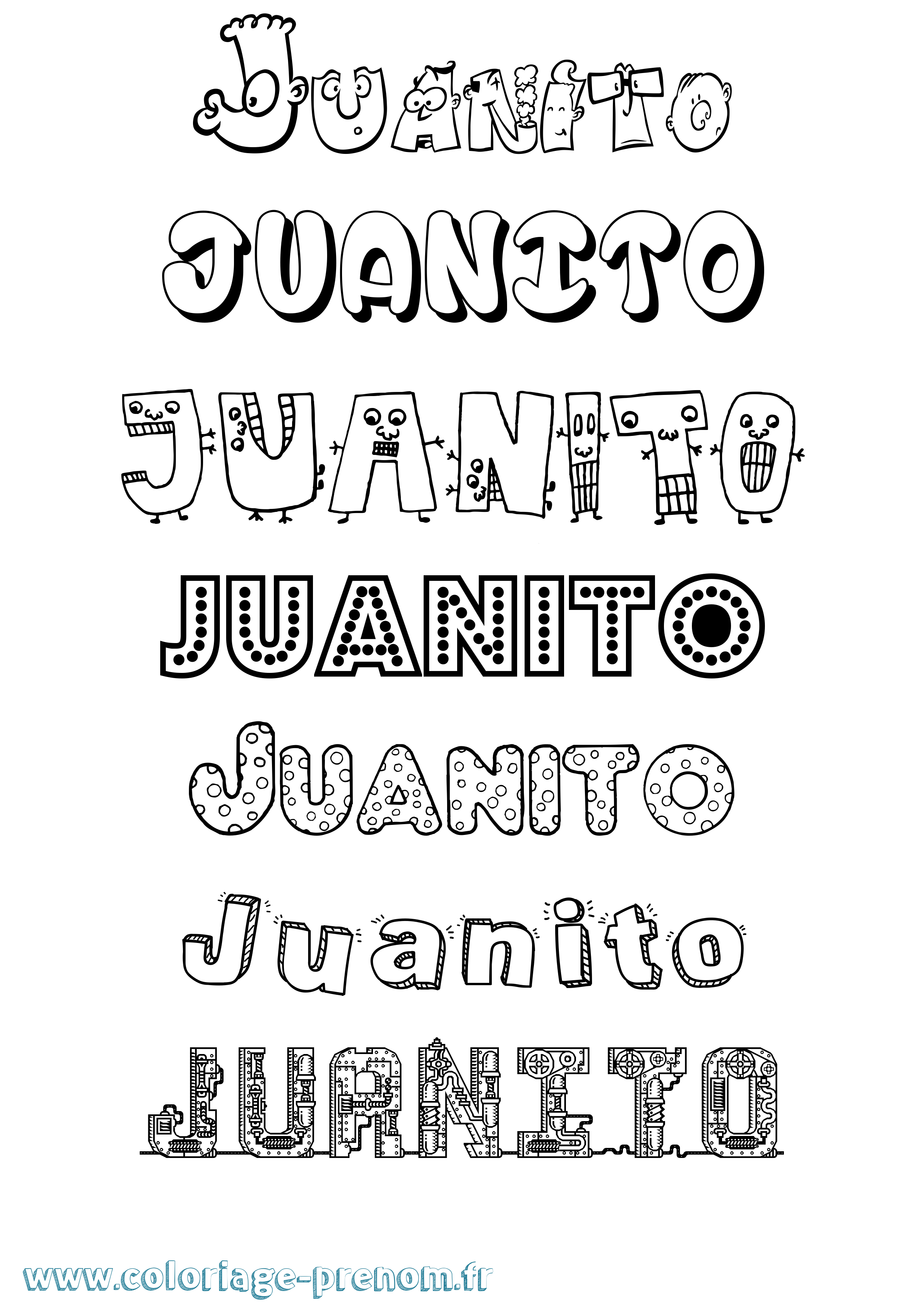Coloriage prénom Juanito Fun