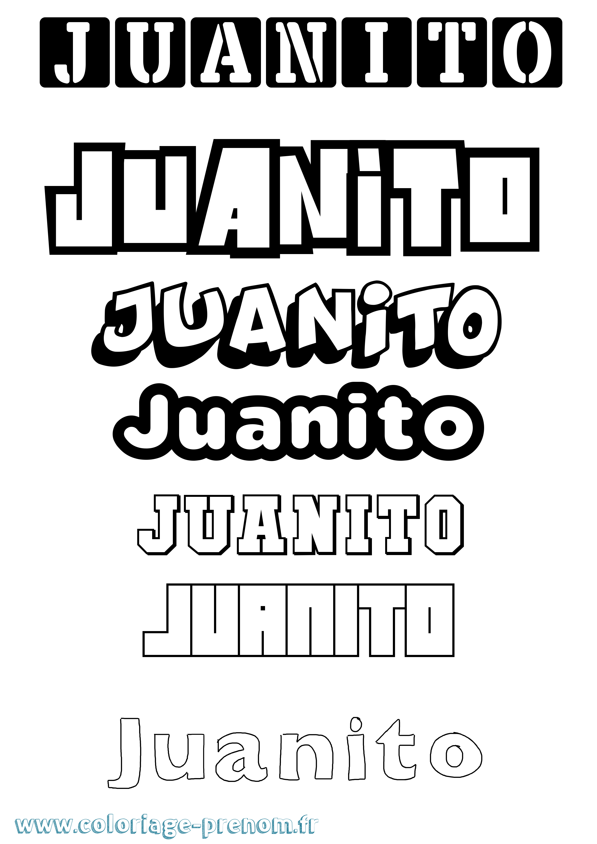 Coloriage prénom Juanito Simple