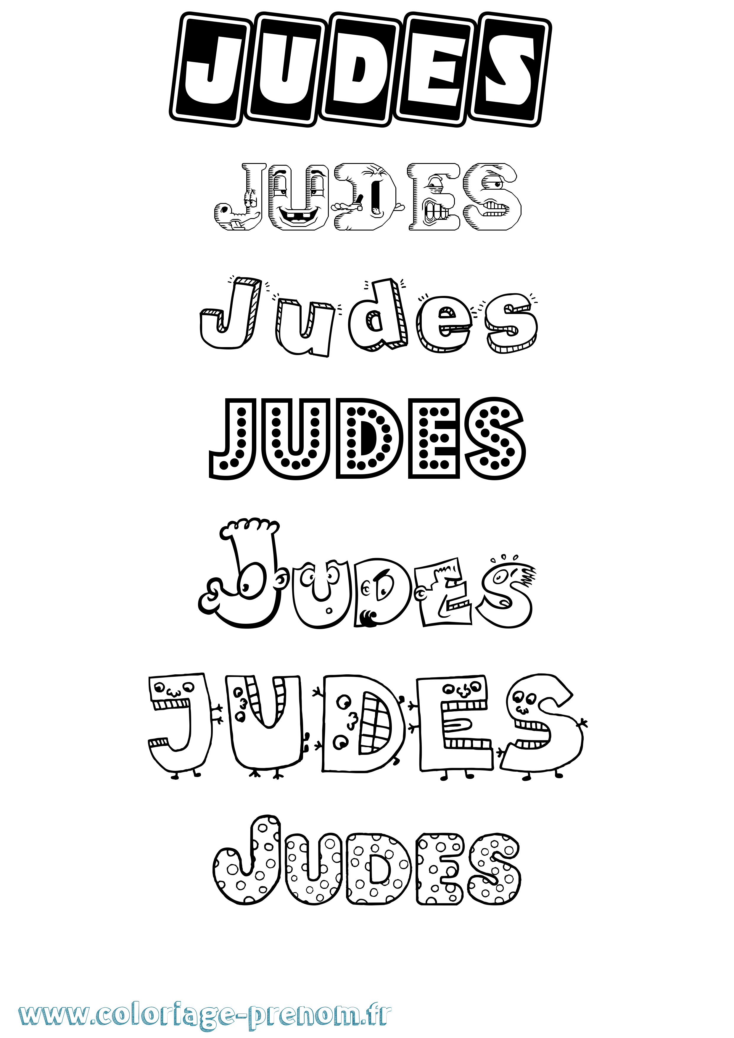 Coloriage Judes Fun Coloriage prénom Judes Fun