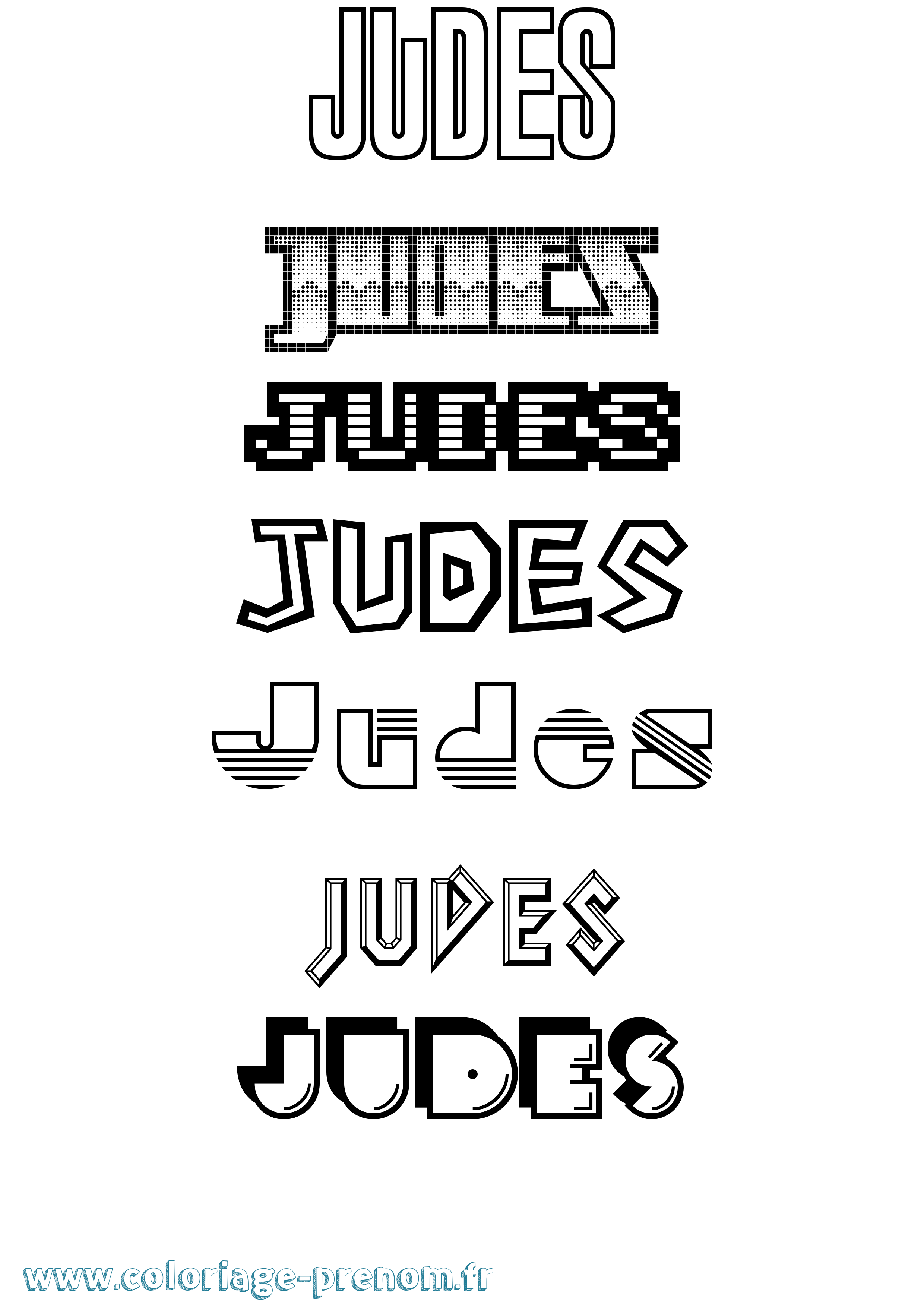 Coloriage Judes Jeux Vidéos Coloriage prénom Judes Jeux Vidéos