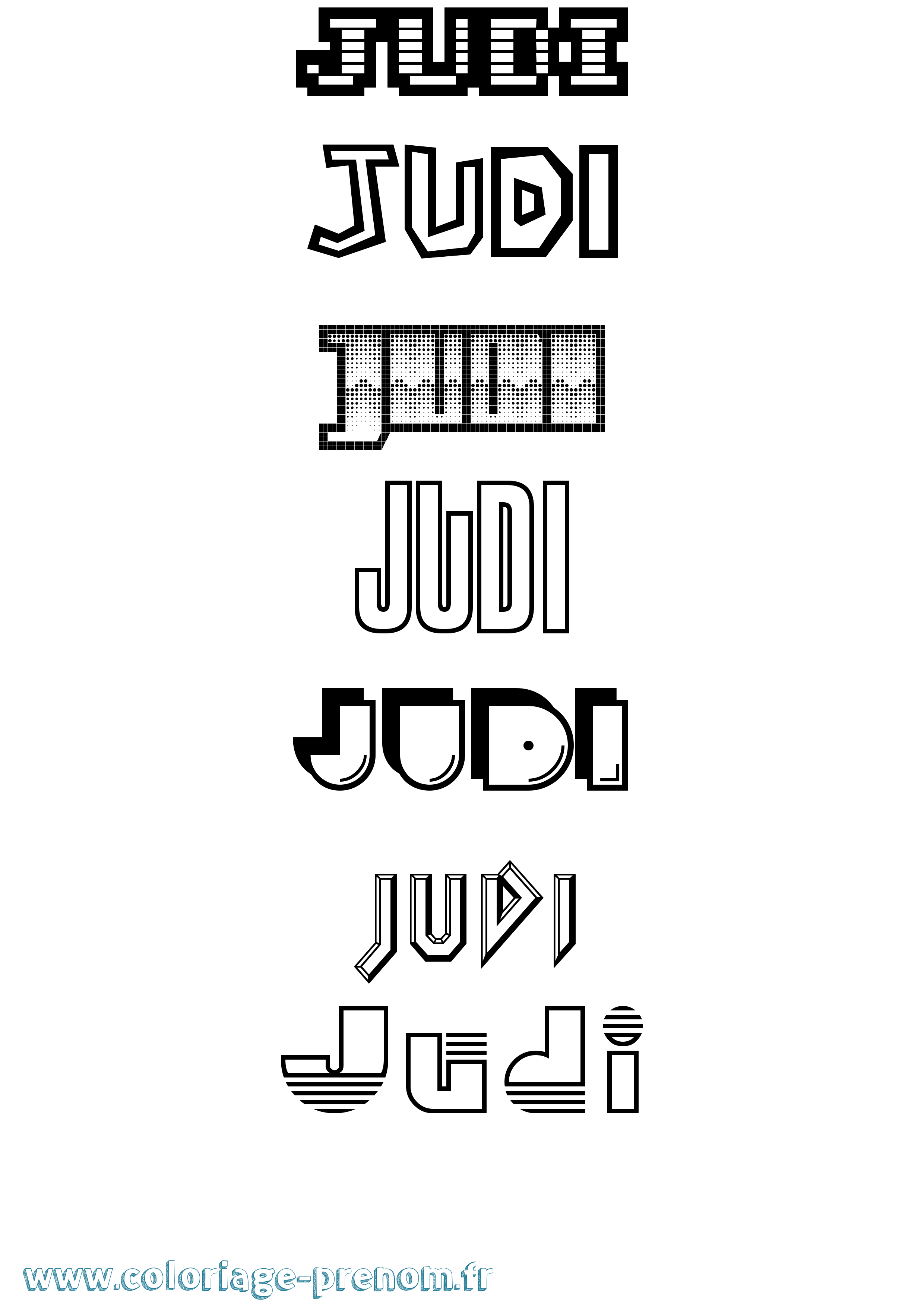 Coloriage Judi Jeux Vidéos Coloriage prénom Judi Jeux Vidéos