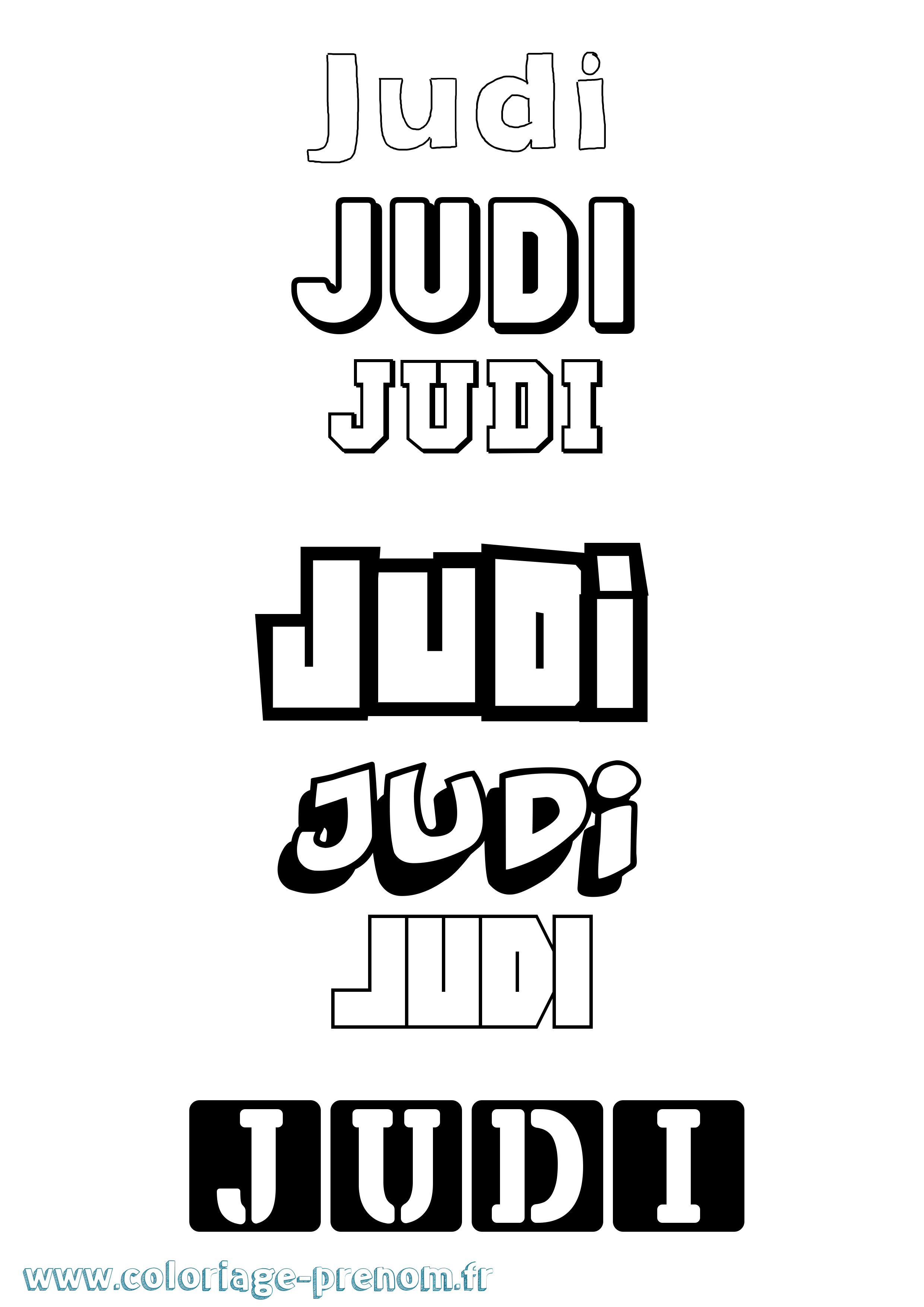 Coloriage Judi Simple Coloriage prénom Judi Simple