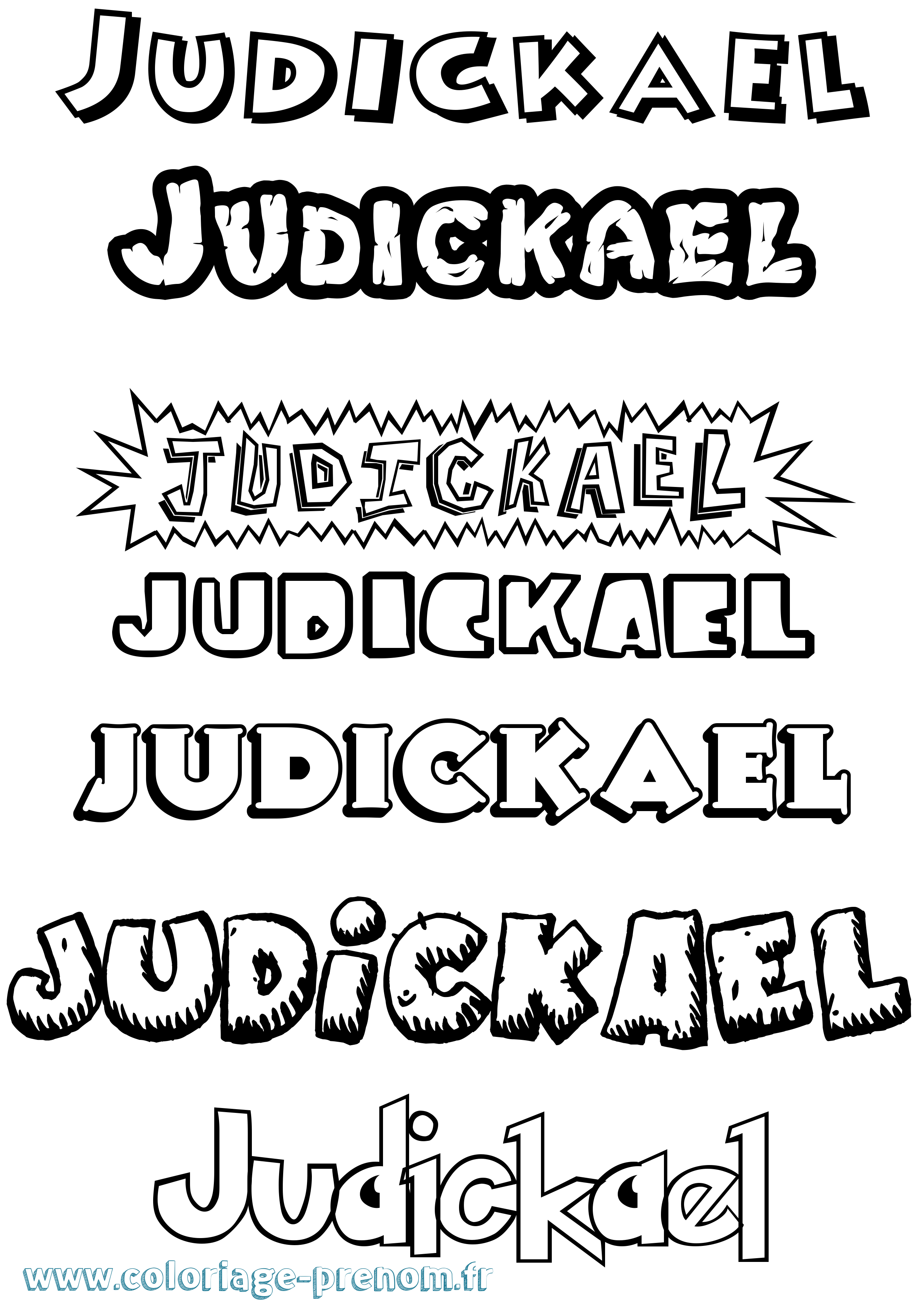 Coloriage Judickael Dessin Animé Coloriage prénom Judickael Dessin Animé