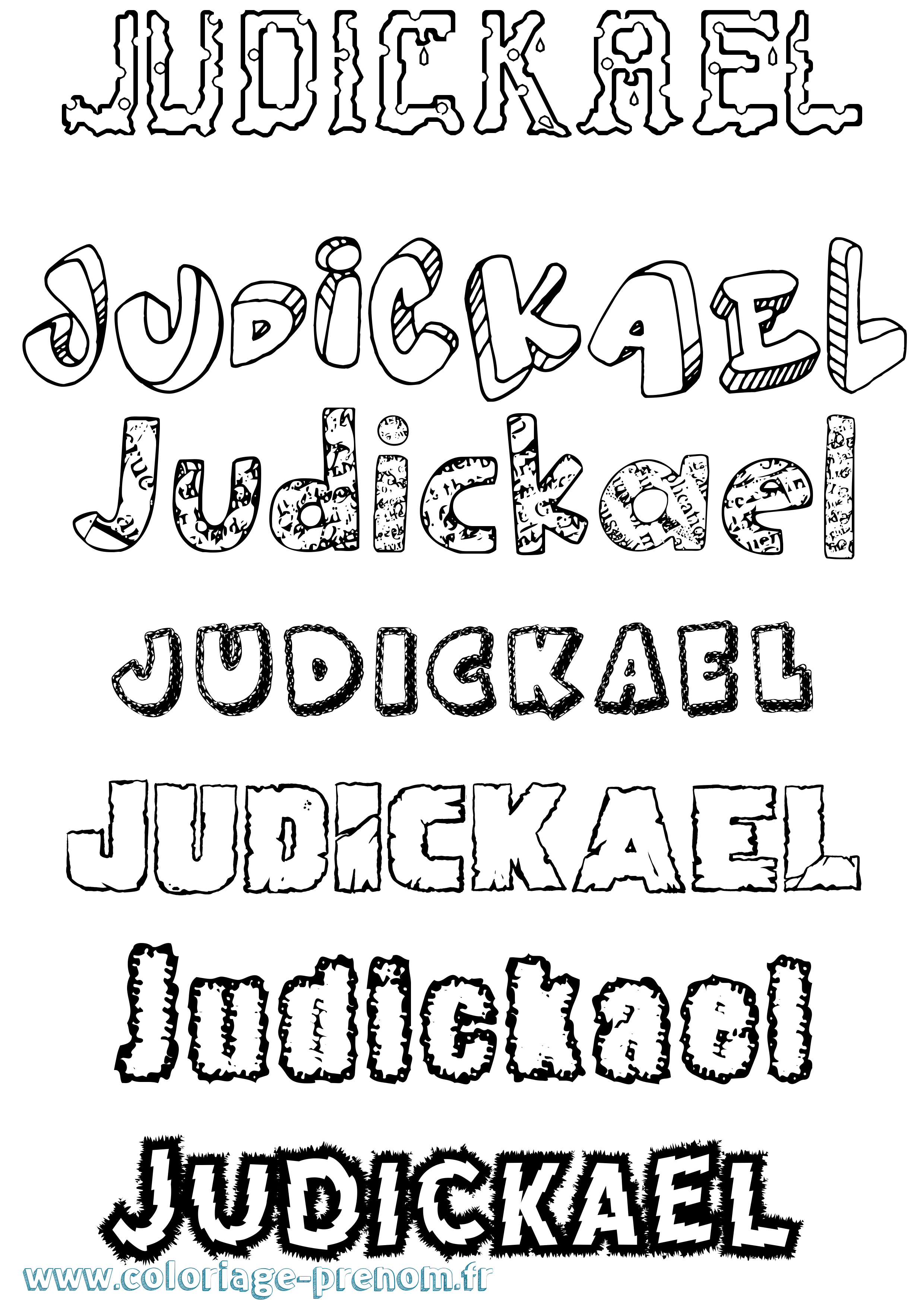 Coloriage Judickael Destructuré Coloriage prénom Judickael Destructuré