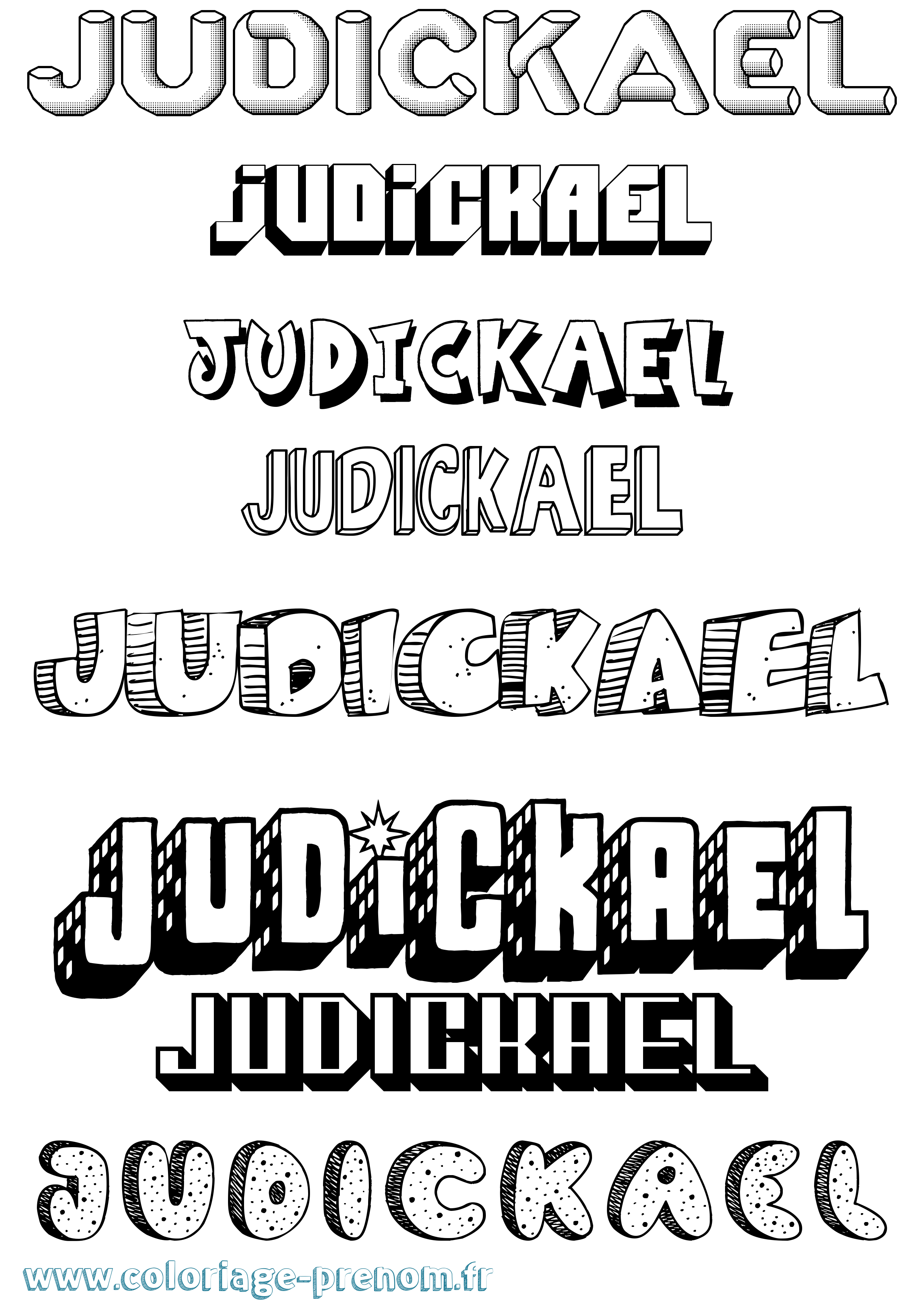 Coloriage Judickael Effet 3D Coloriage prénom Judickael Effet 3D
