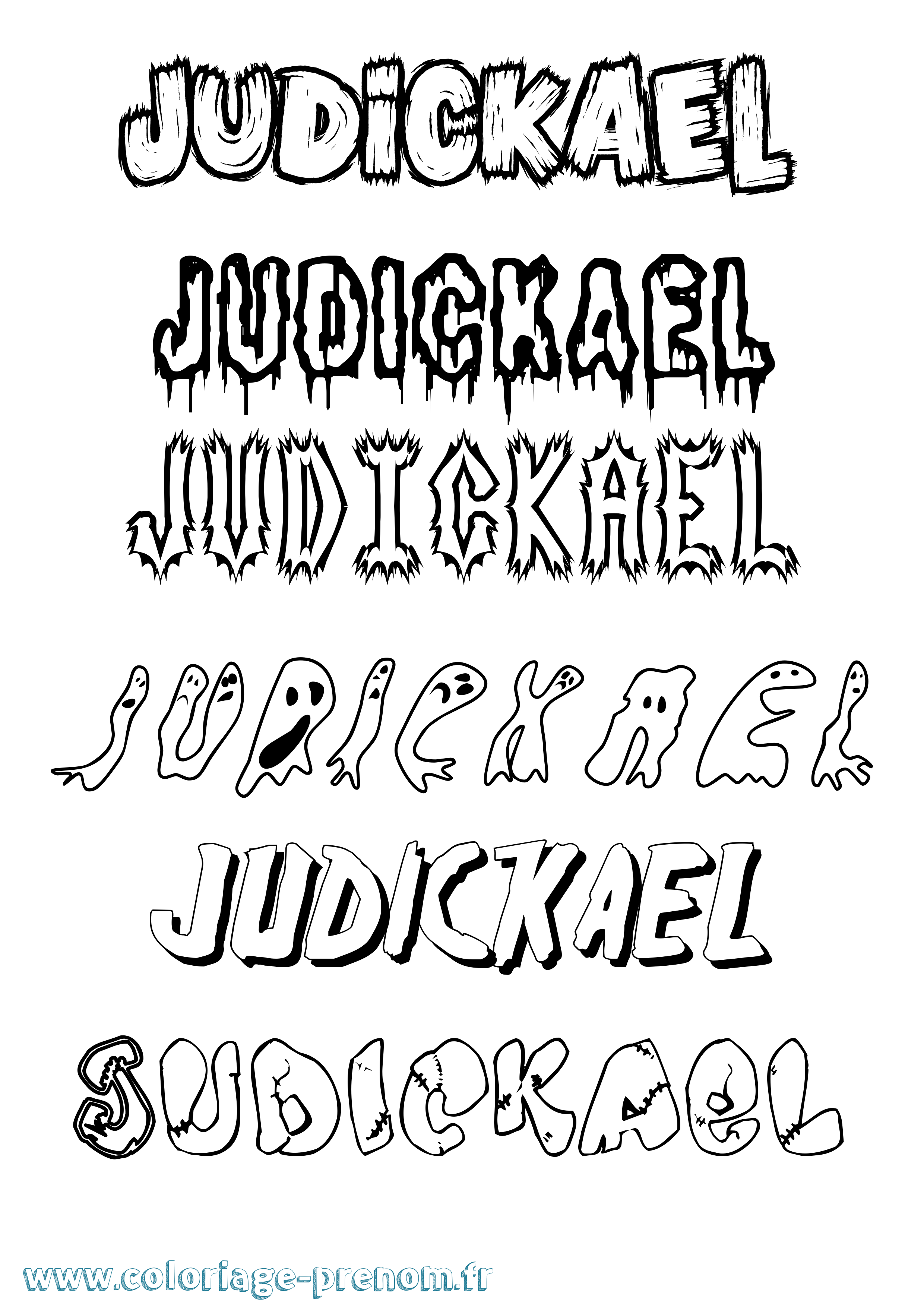 Coloriage Judickael Frisson Coloriage prénom Judickael Frisson