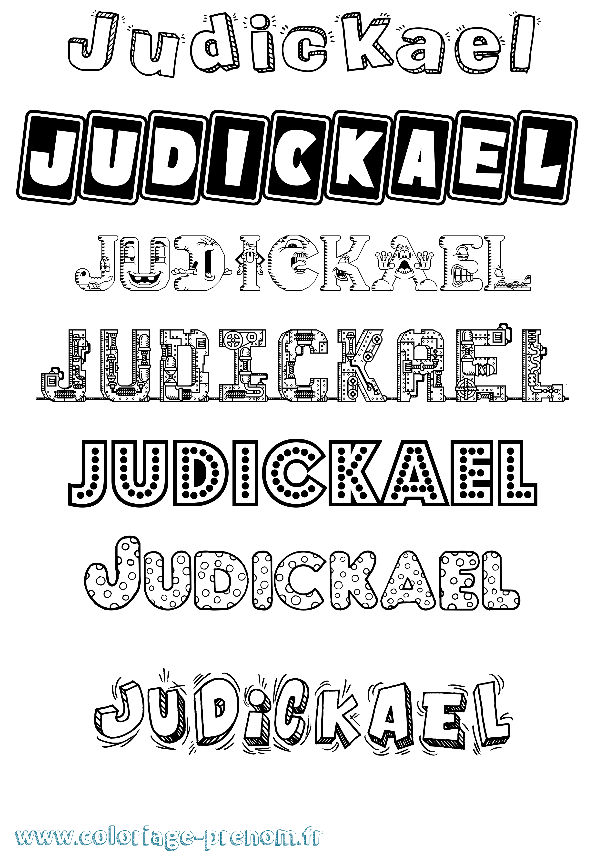 Coloriage Judickael Fun Coloriage prénom Judickael Fun