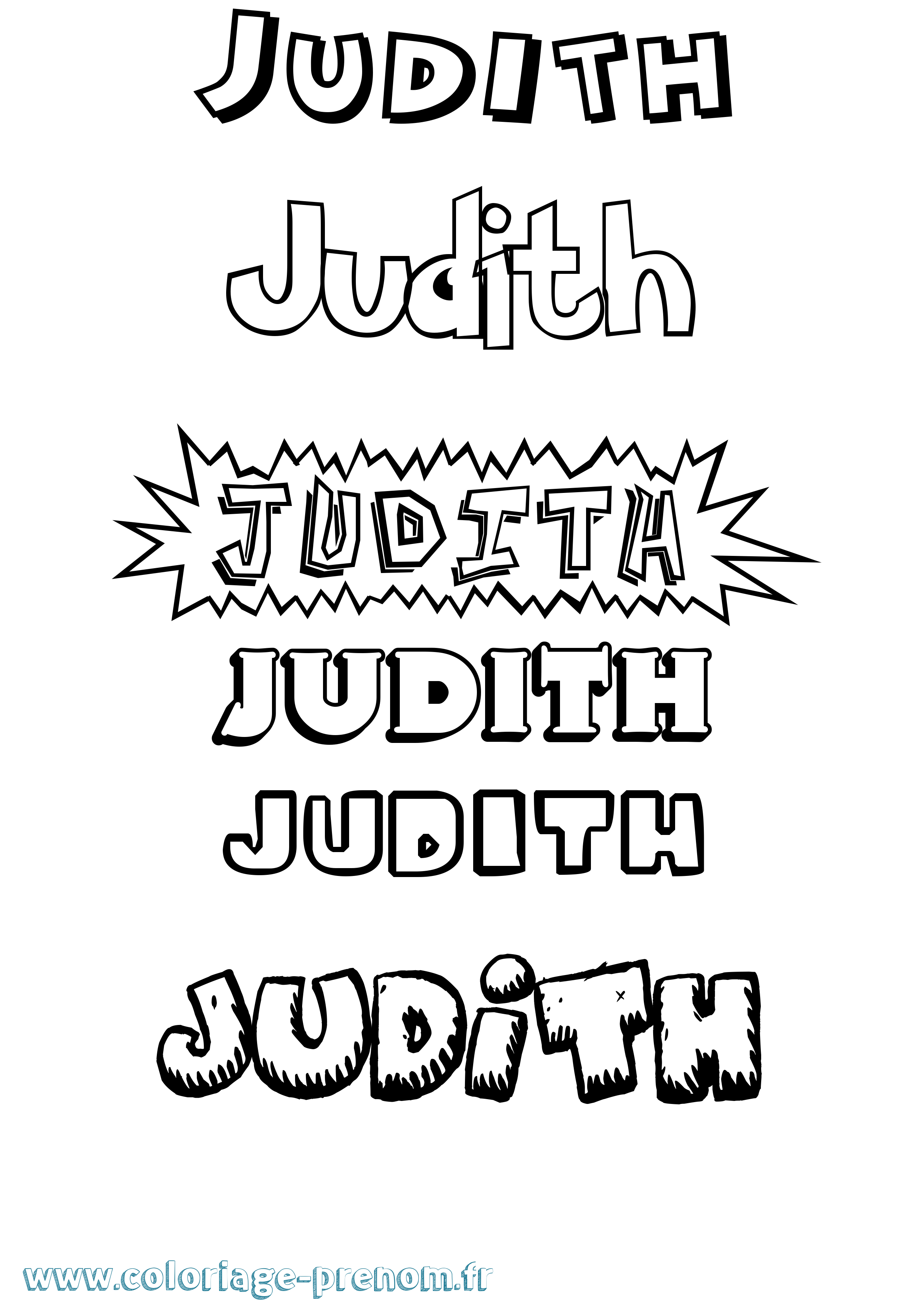 Coloriage prénom Judith