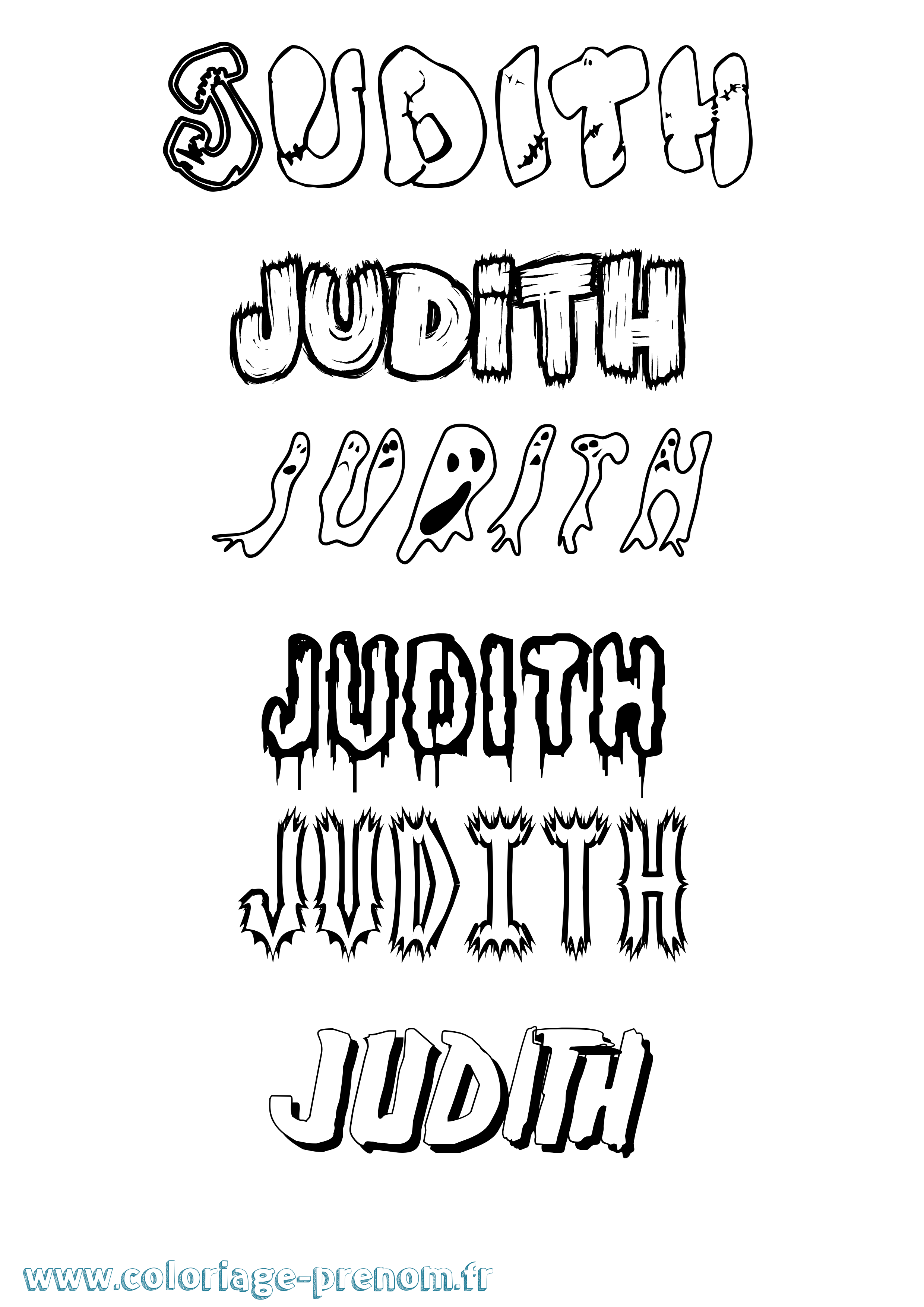 Coloriage prénom Judith