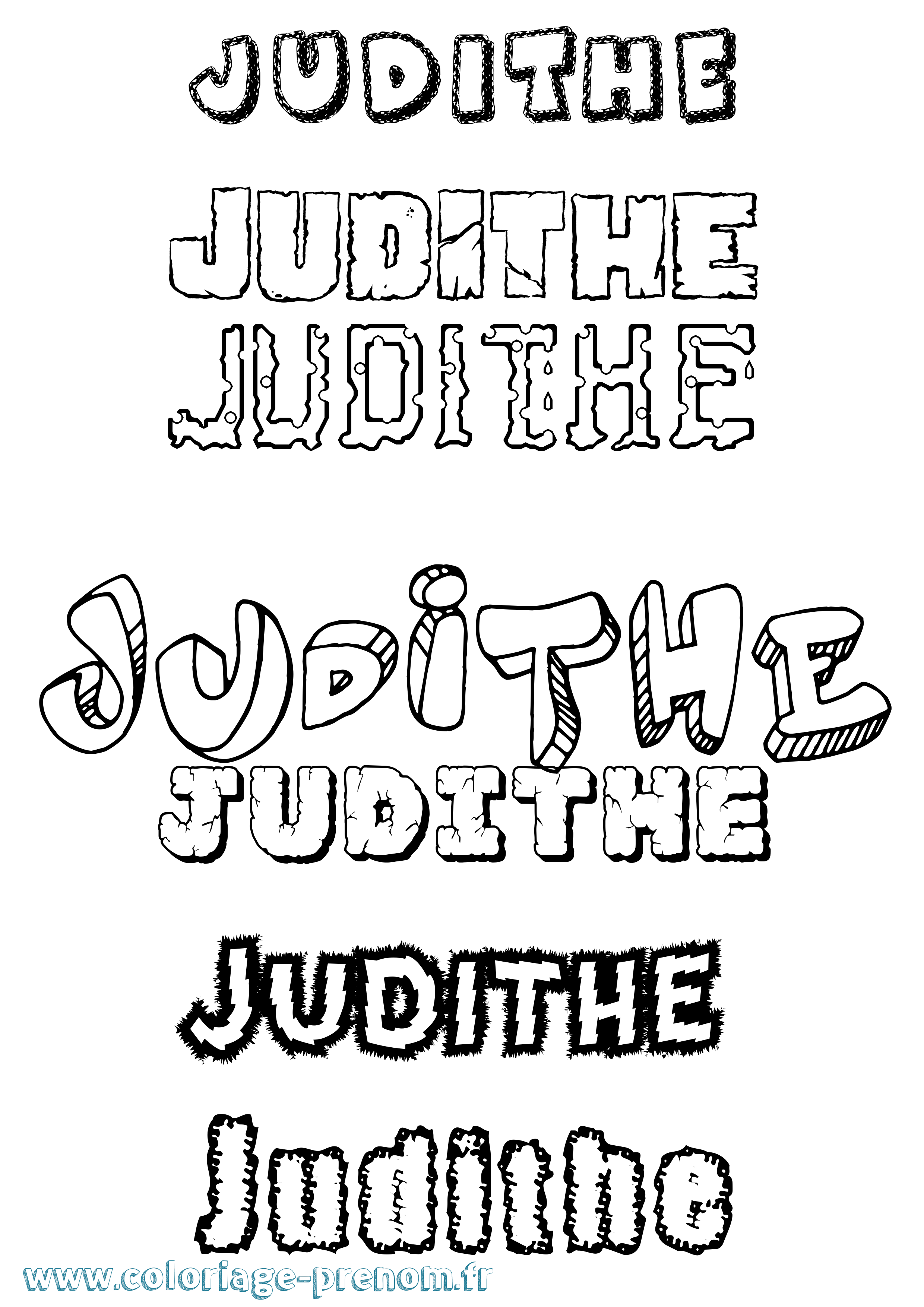 Coloriage prénom Judithe Destructuré