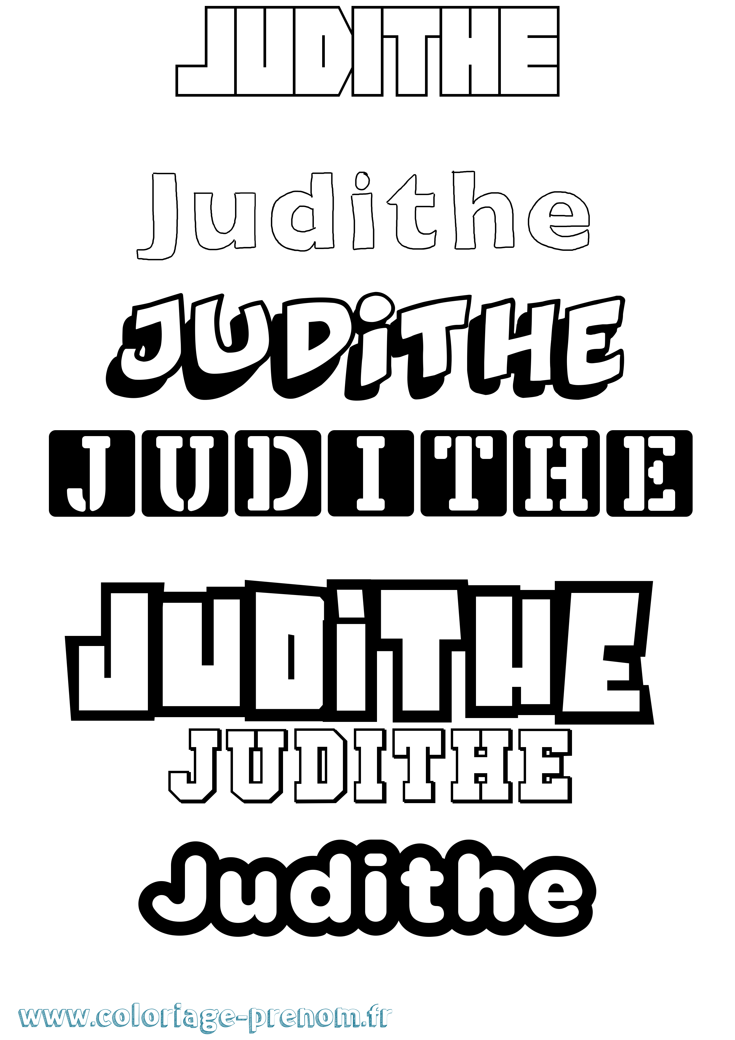 Coloriage prénom Judithe Simple