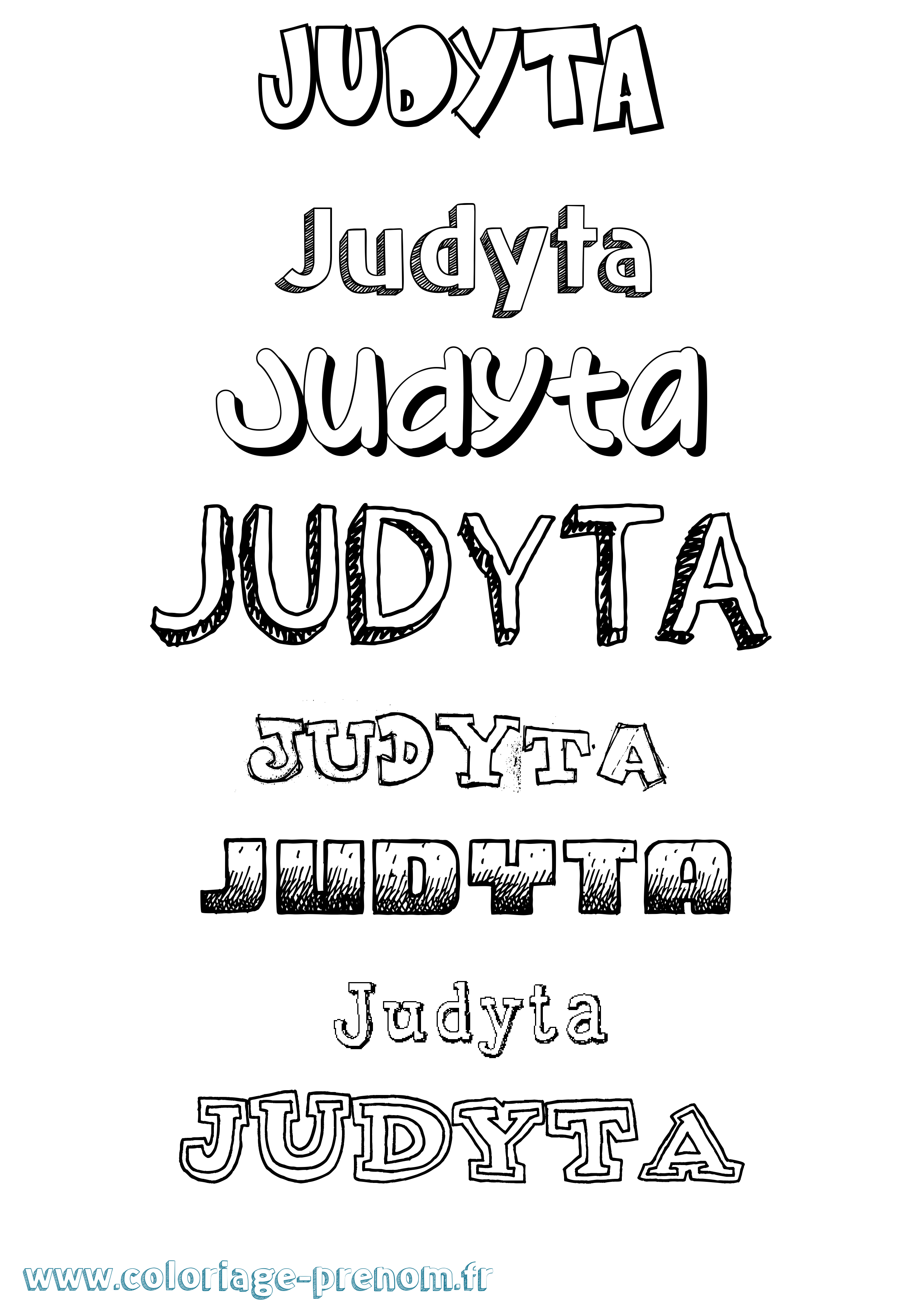 Coloriage Judyta Dessiné Coloriage prénom Judyta Dessiné