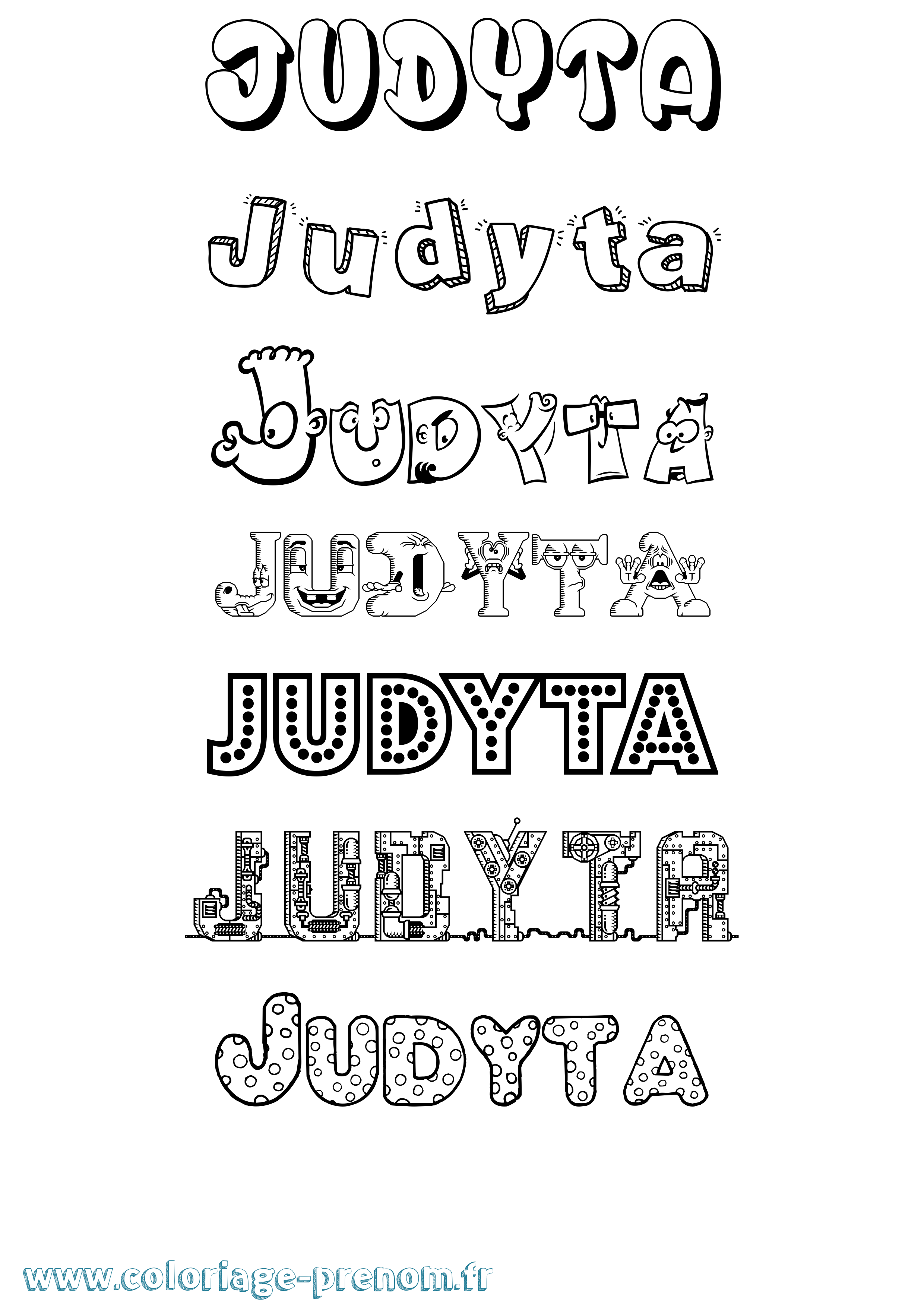 Coloriage Judyta Fun Coloriage prénom Judyta Fun