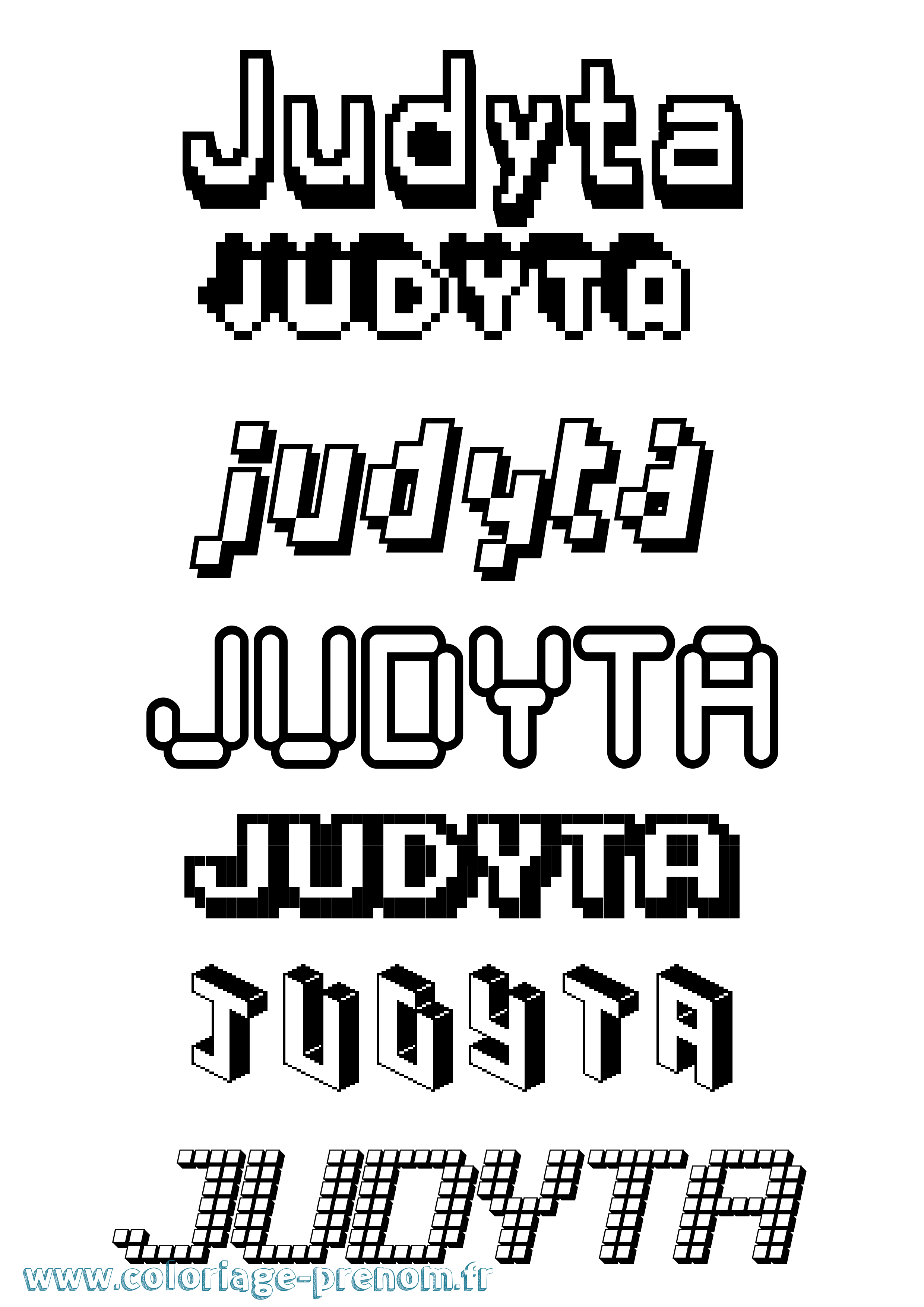 Coloriage Judyta Pixel Coloriage prénom Judyta Pixel