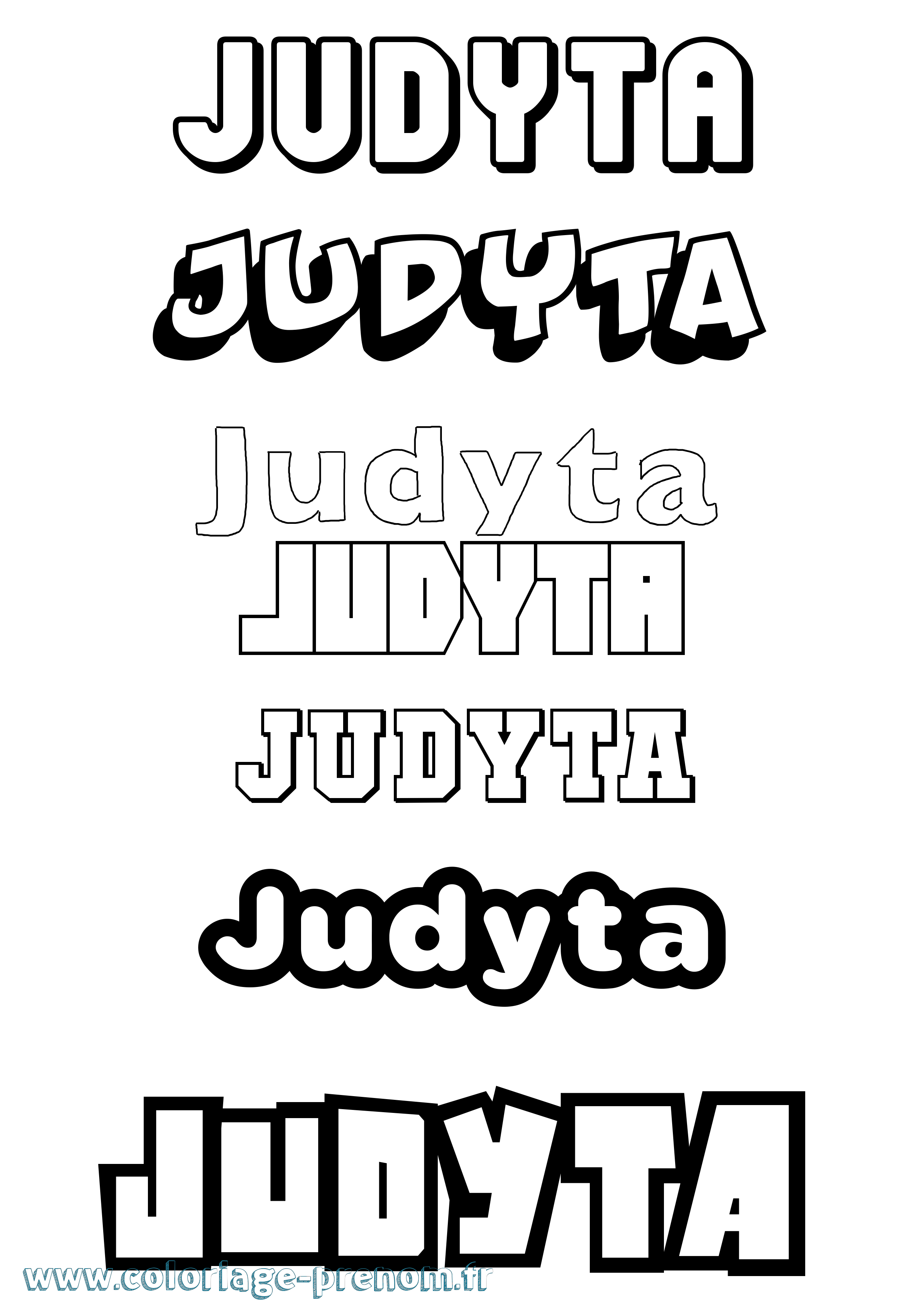 Coloriage Judyta Simple Coloriage prénom Judyta Simple