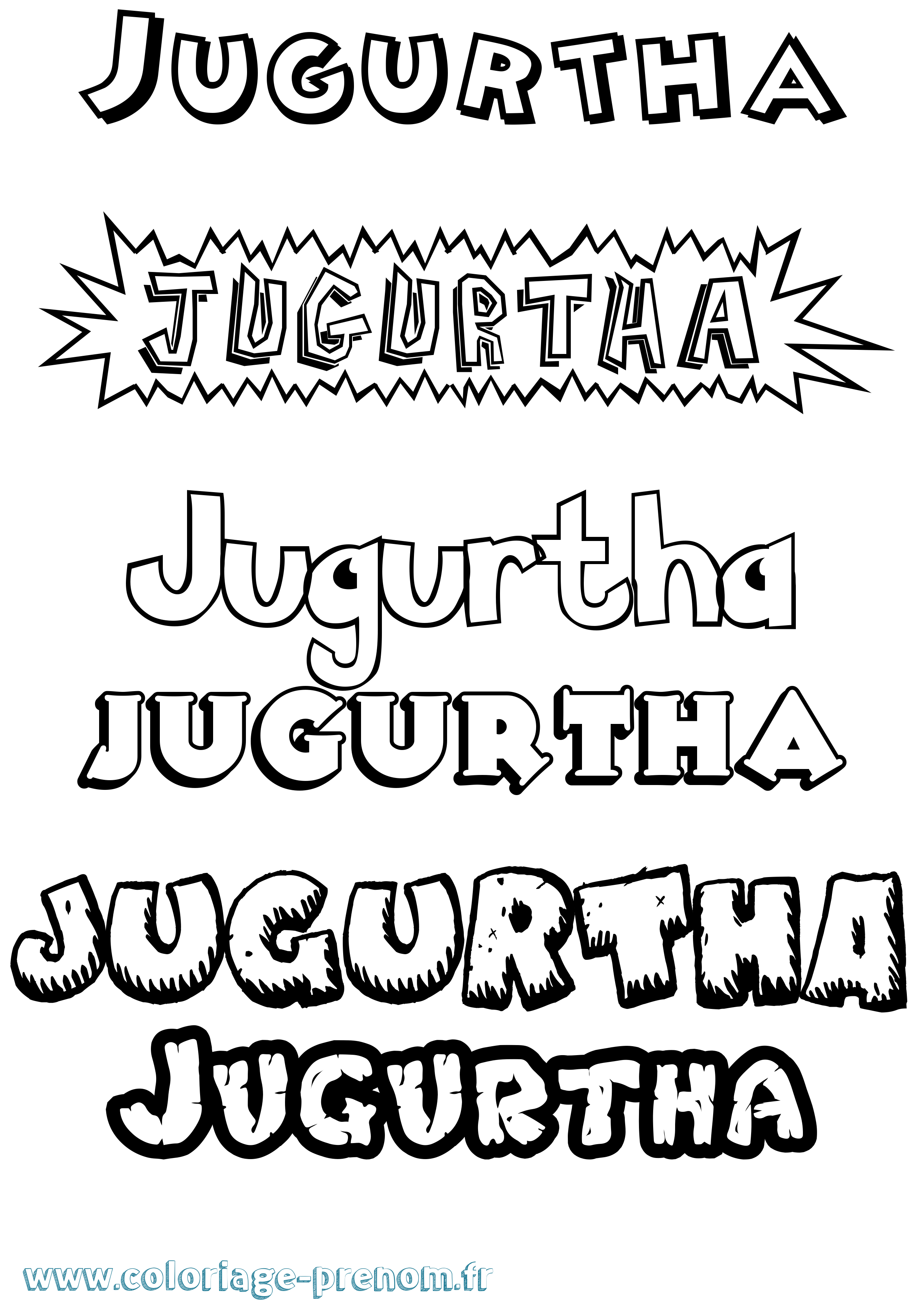 Coloriage prénom Jugurtha Dessin Animé