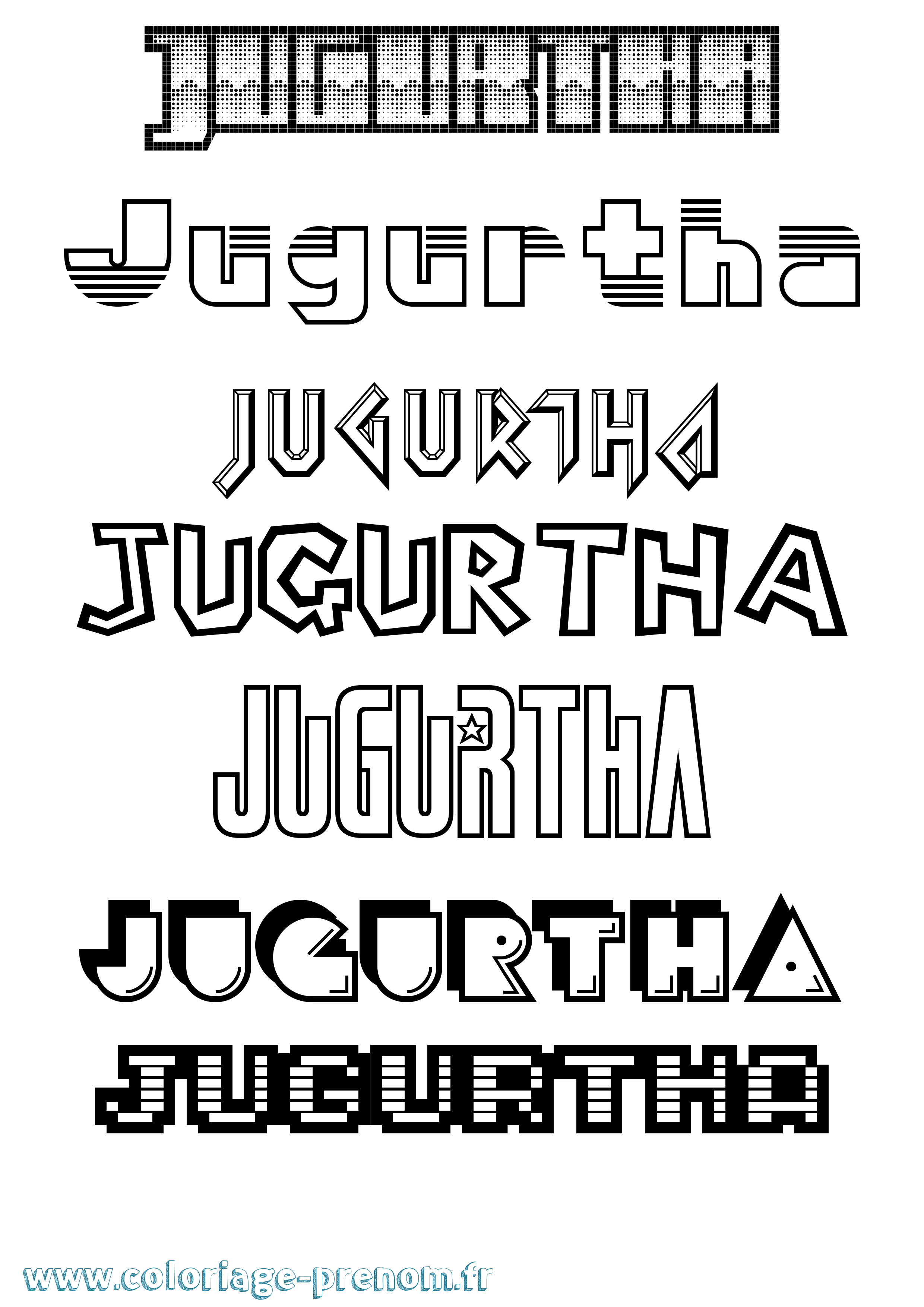 Coloriage prénom Jugurtha Jeux Vidéos