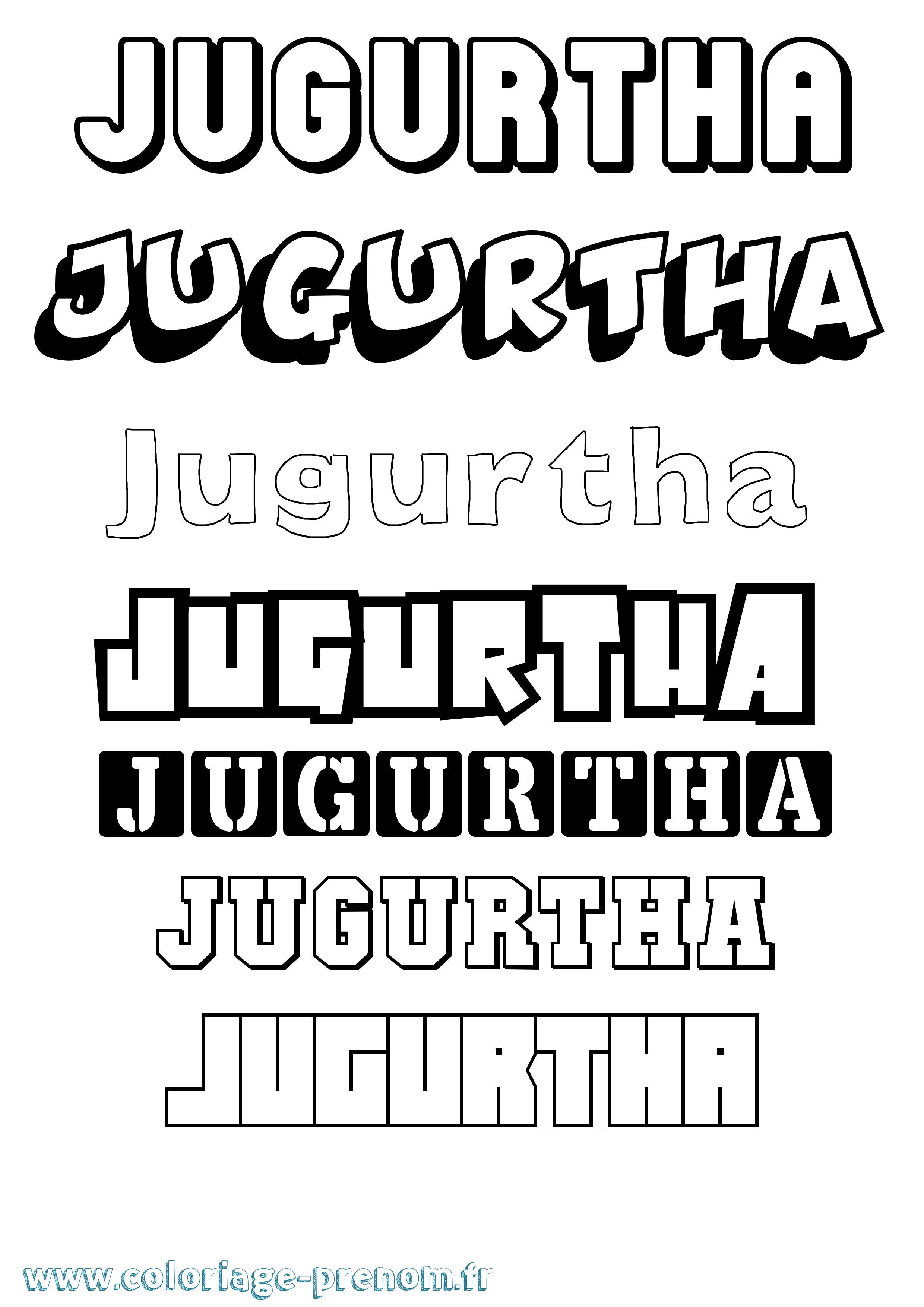 Coloriage prénom Jugurtha Simple