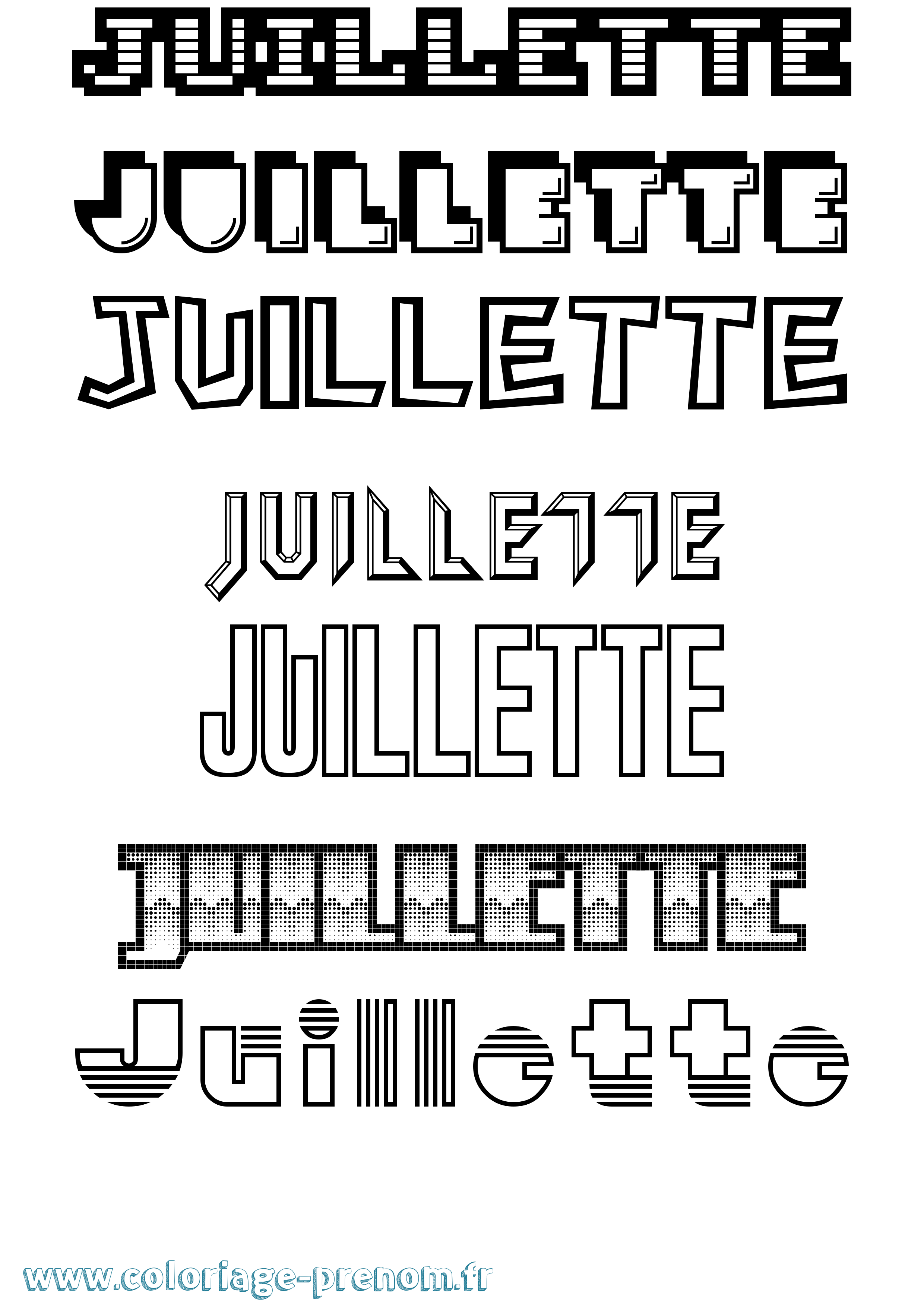 Coloriage Juillette Jeux Vidéos Coloriage prénom Juillette Jeux Vidéos
