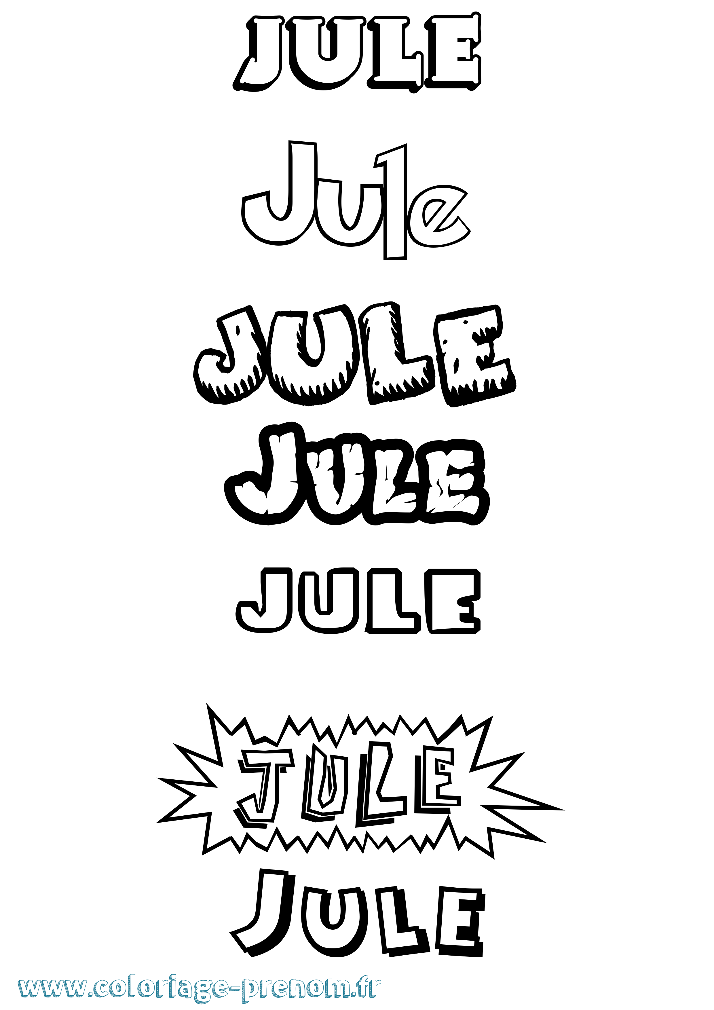 Coloriage Jule Dessin Animé Coloriage prénom Jule Dessin Animé