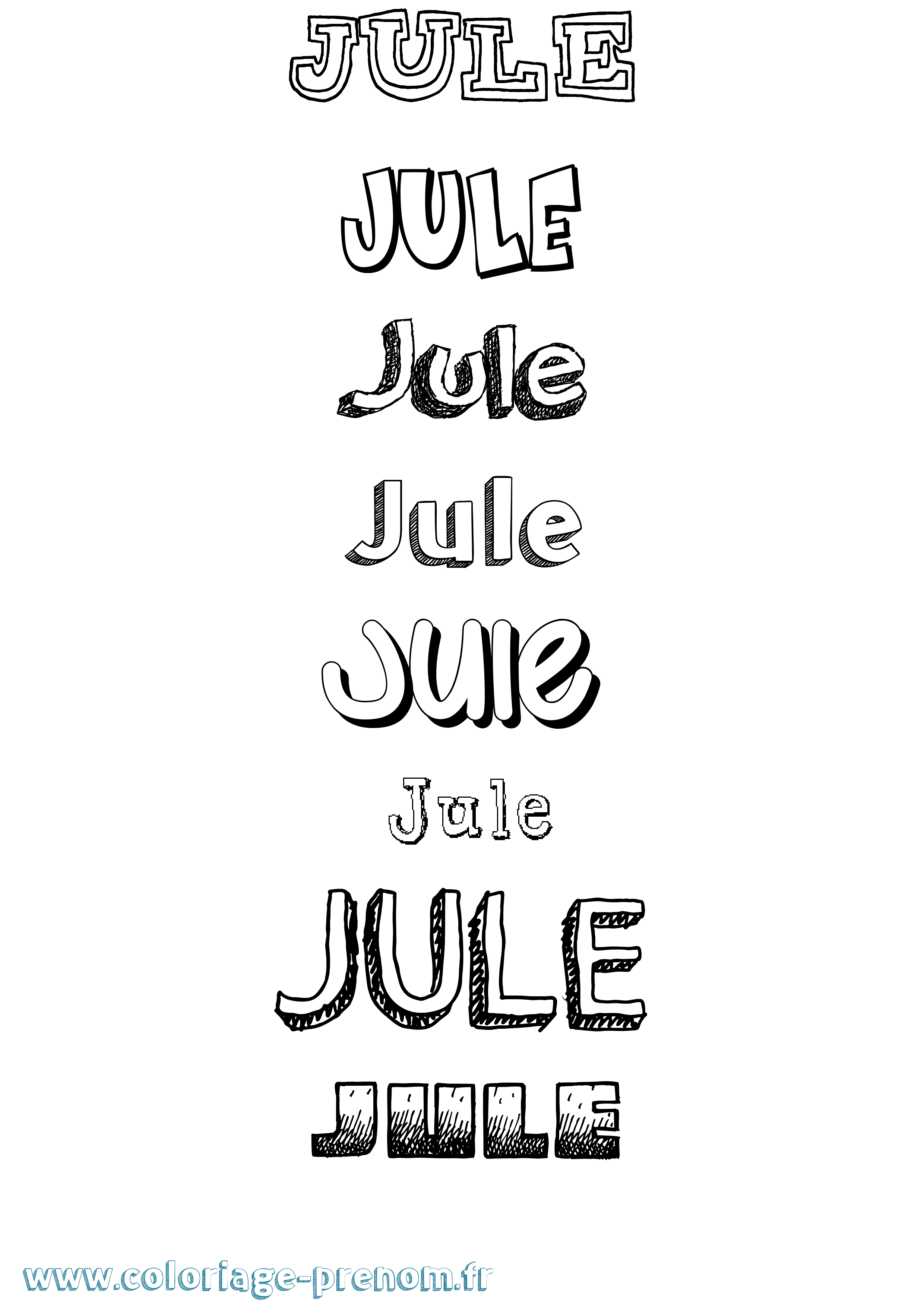 Coloriage Jule Dessiné Coloriage prénom Jule Dessiné