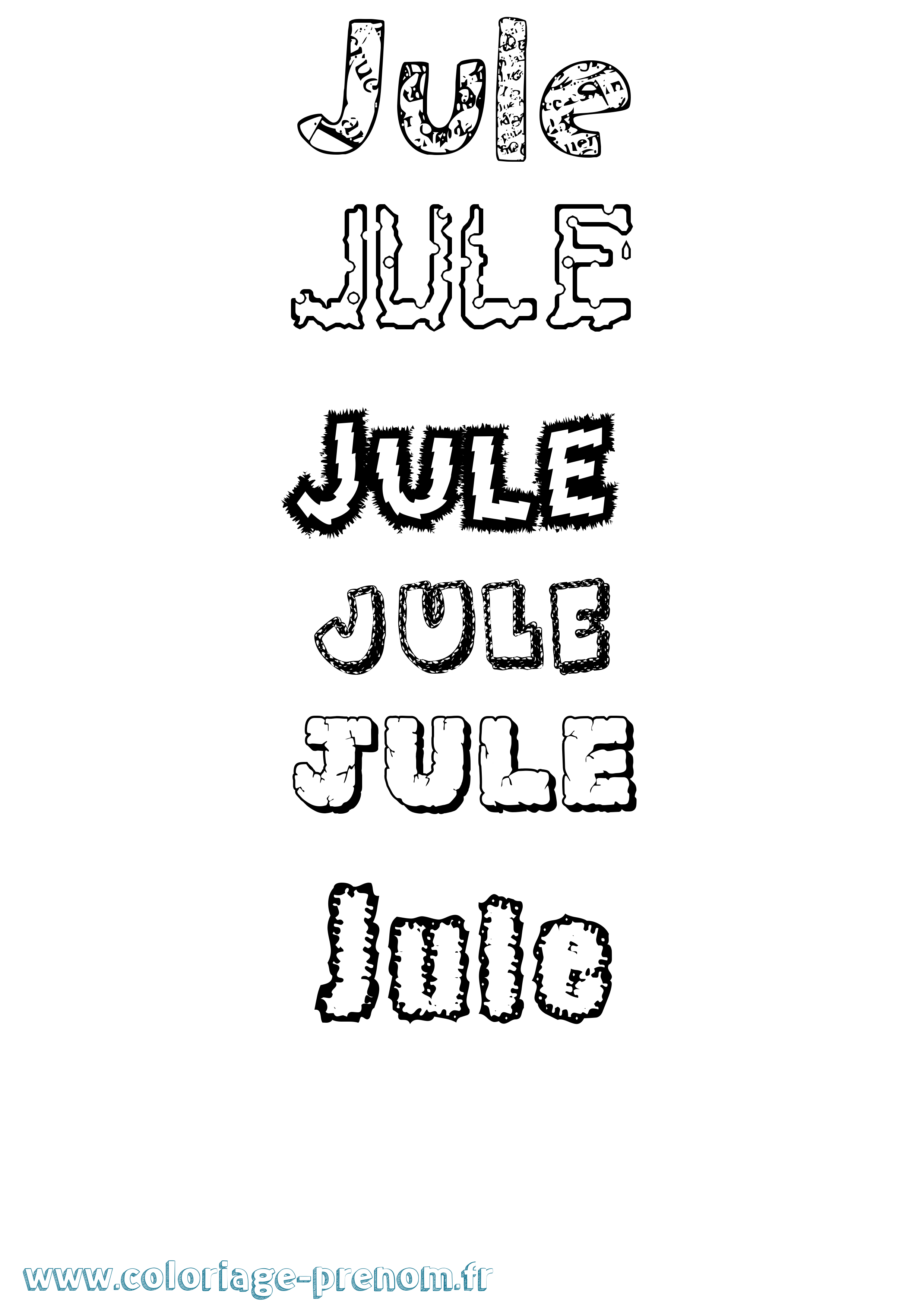 Coloriage Jule Destructuré Coloriage prénom Jule Destructuré