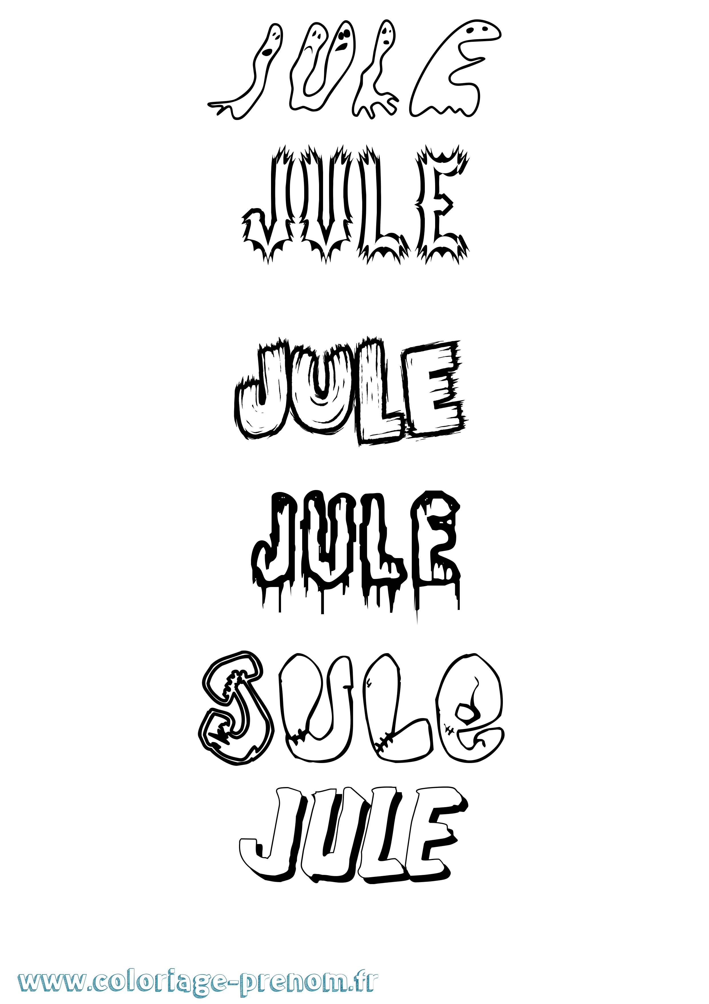 Coloriage Jule Frisson Coloriage prénom Jule Frisson