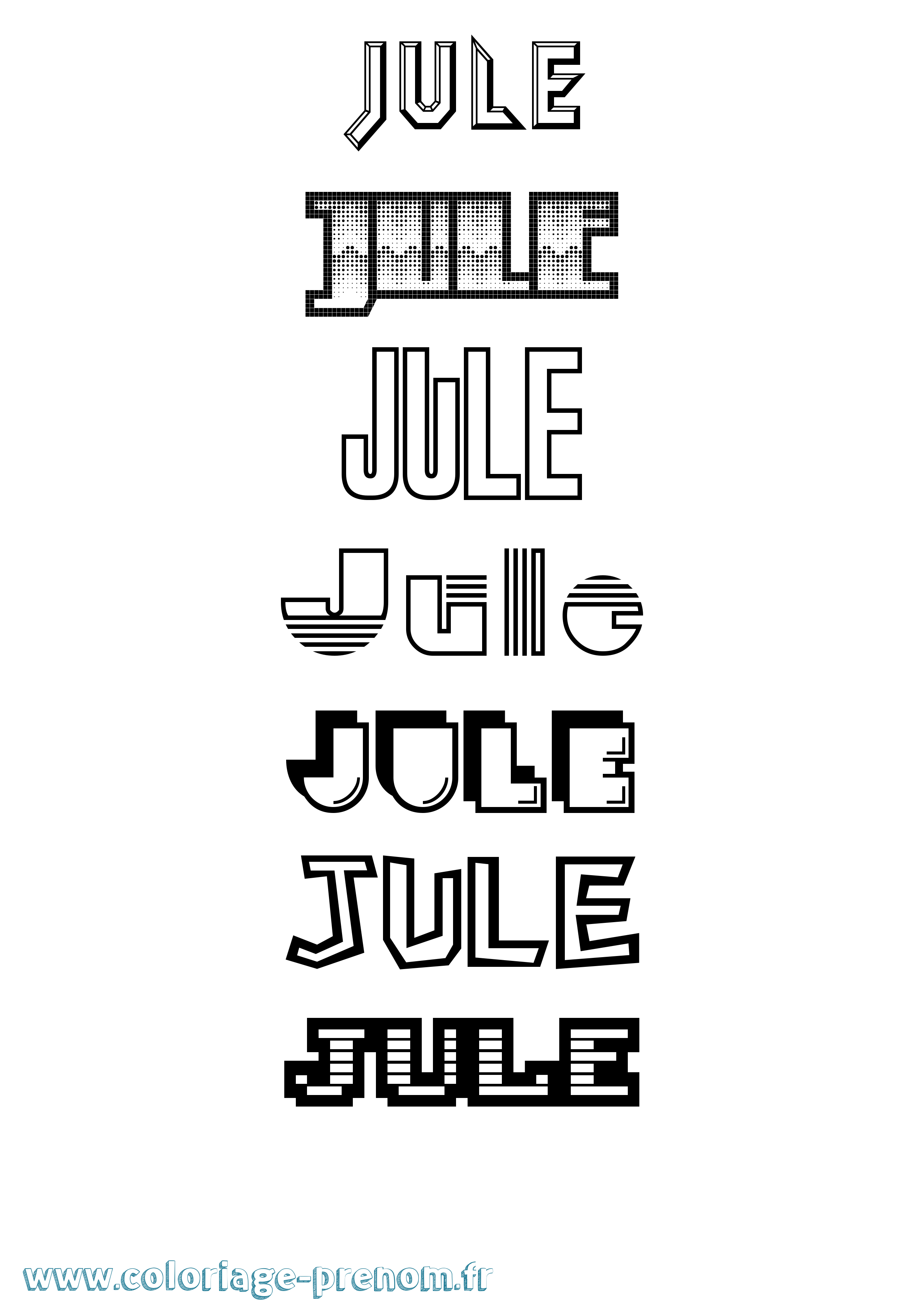 Coloriage Jule Jeux Vidéos Coloriage prénom Jule Jeux Vidéos
