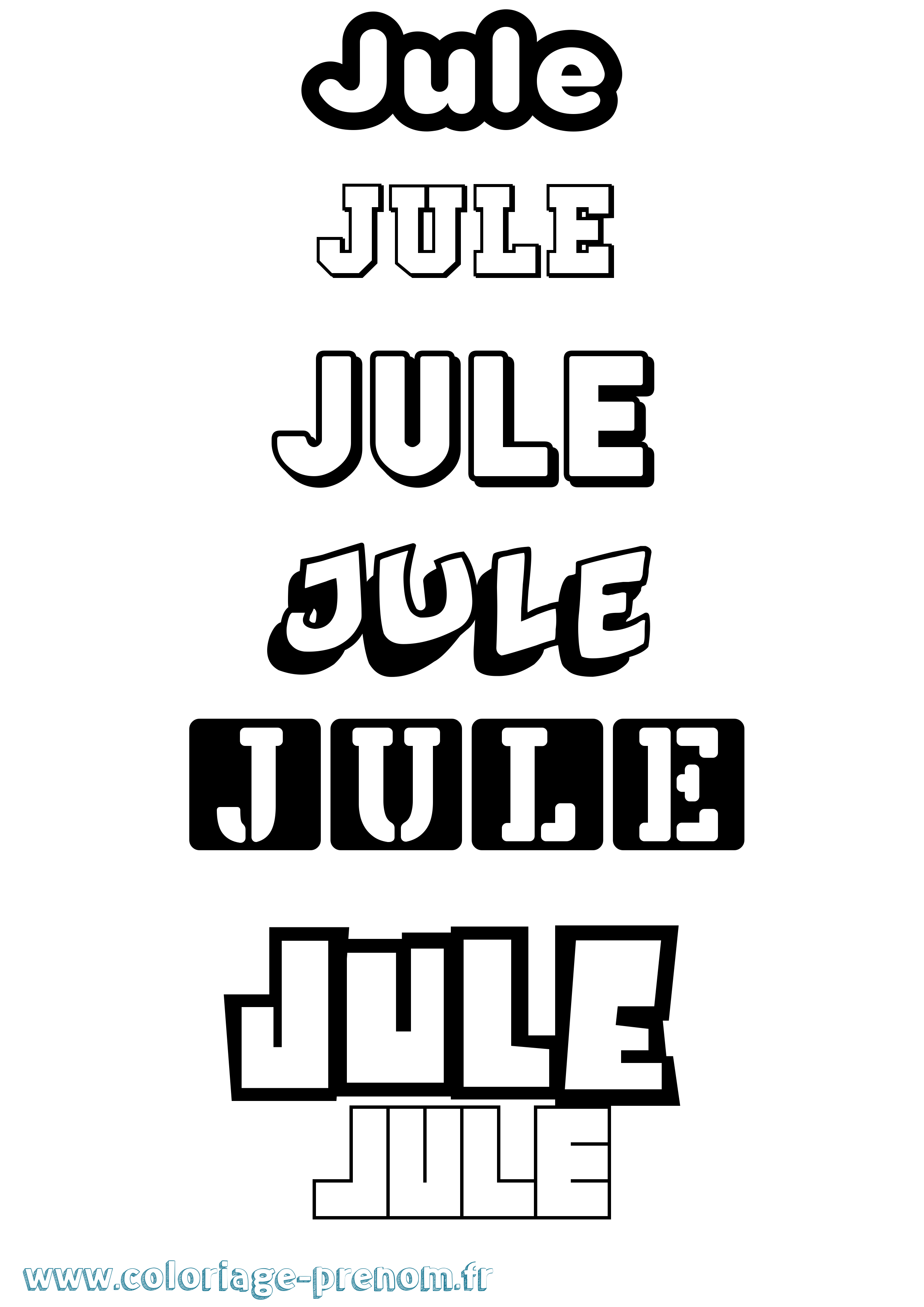 Coloriage Jule Simple Coloriage prénom Jule Simple