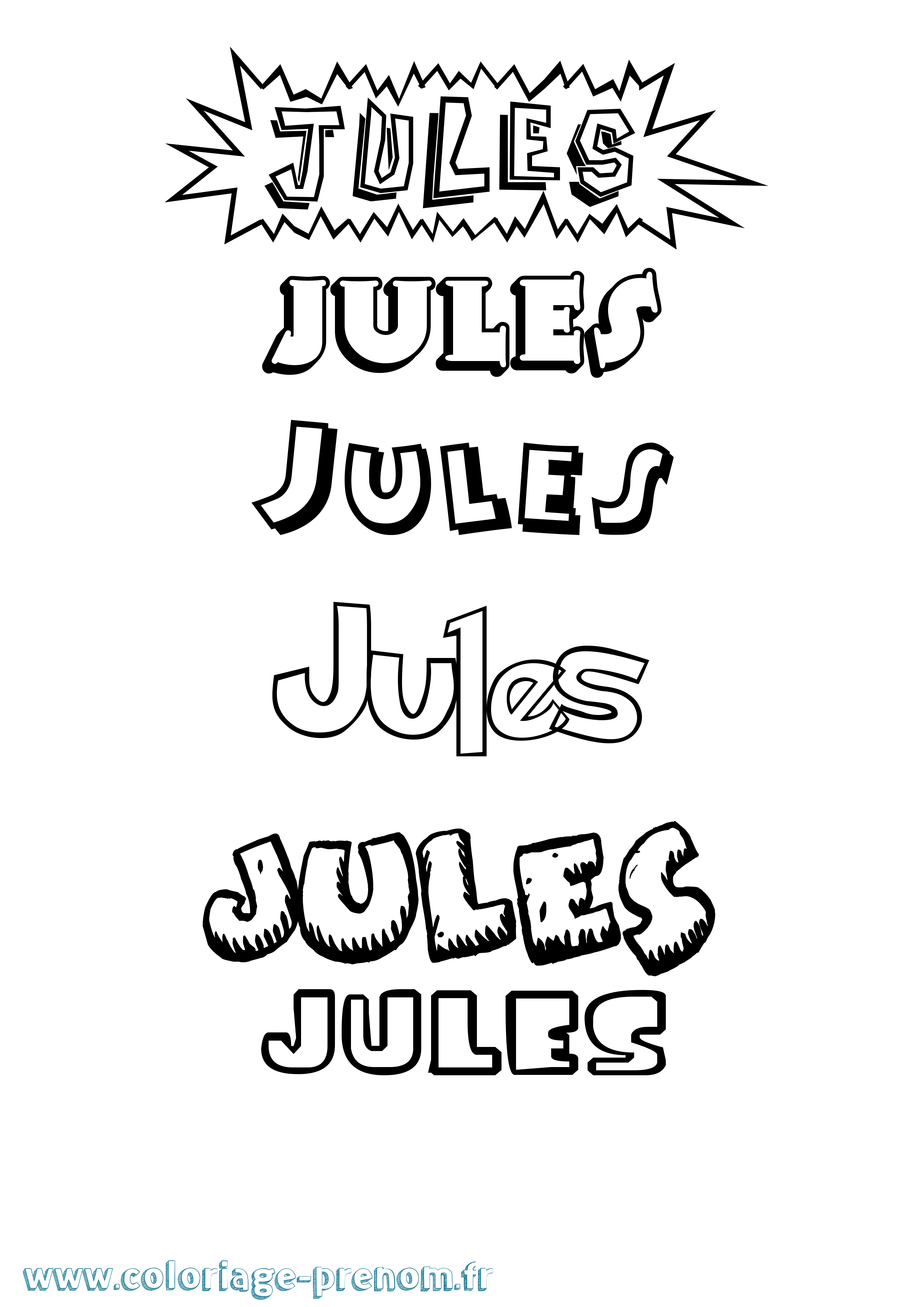 Coloriage prénom Jules Dessin Animé