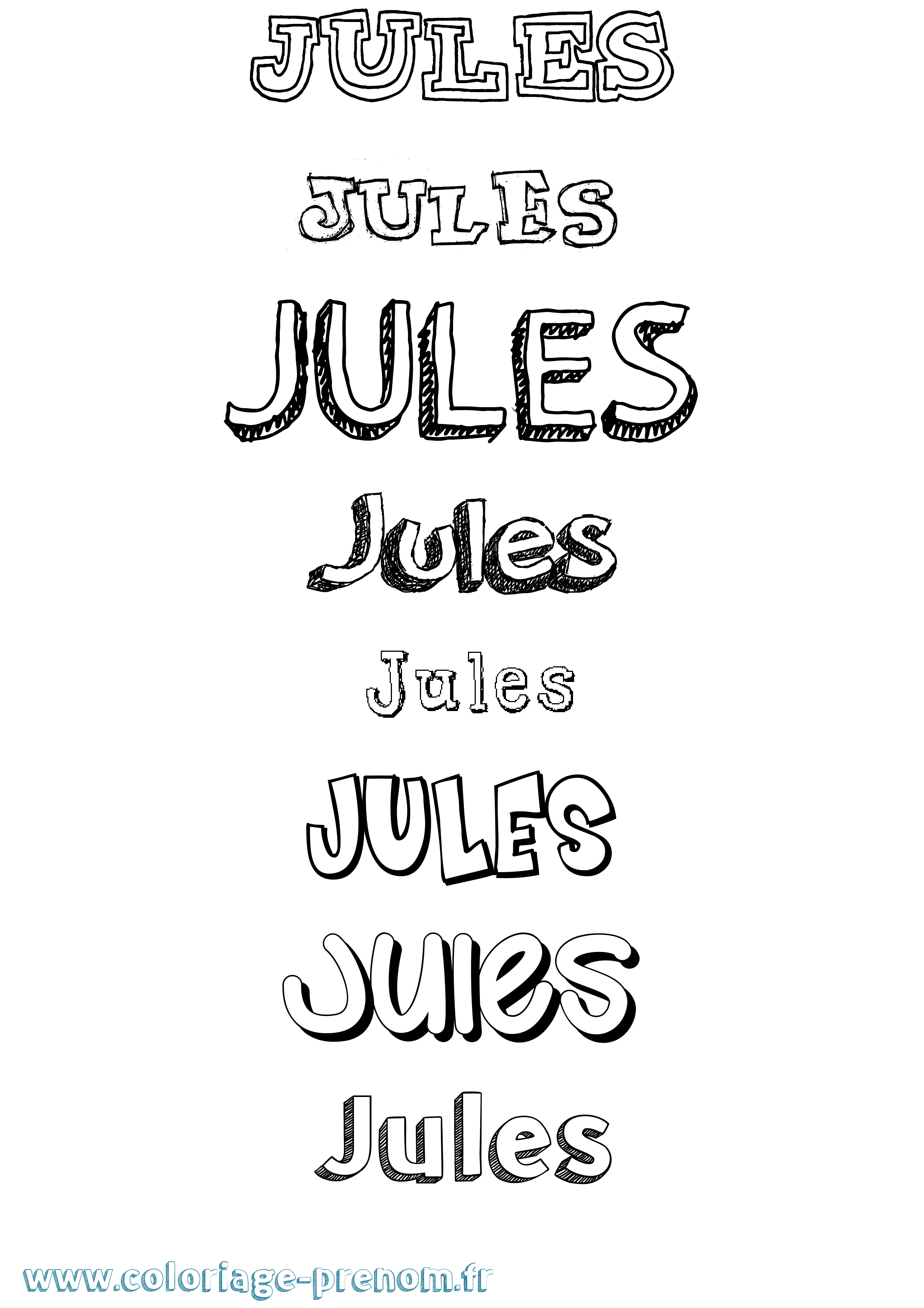 Coloriage prénom Jules Dessiné
