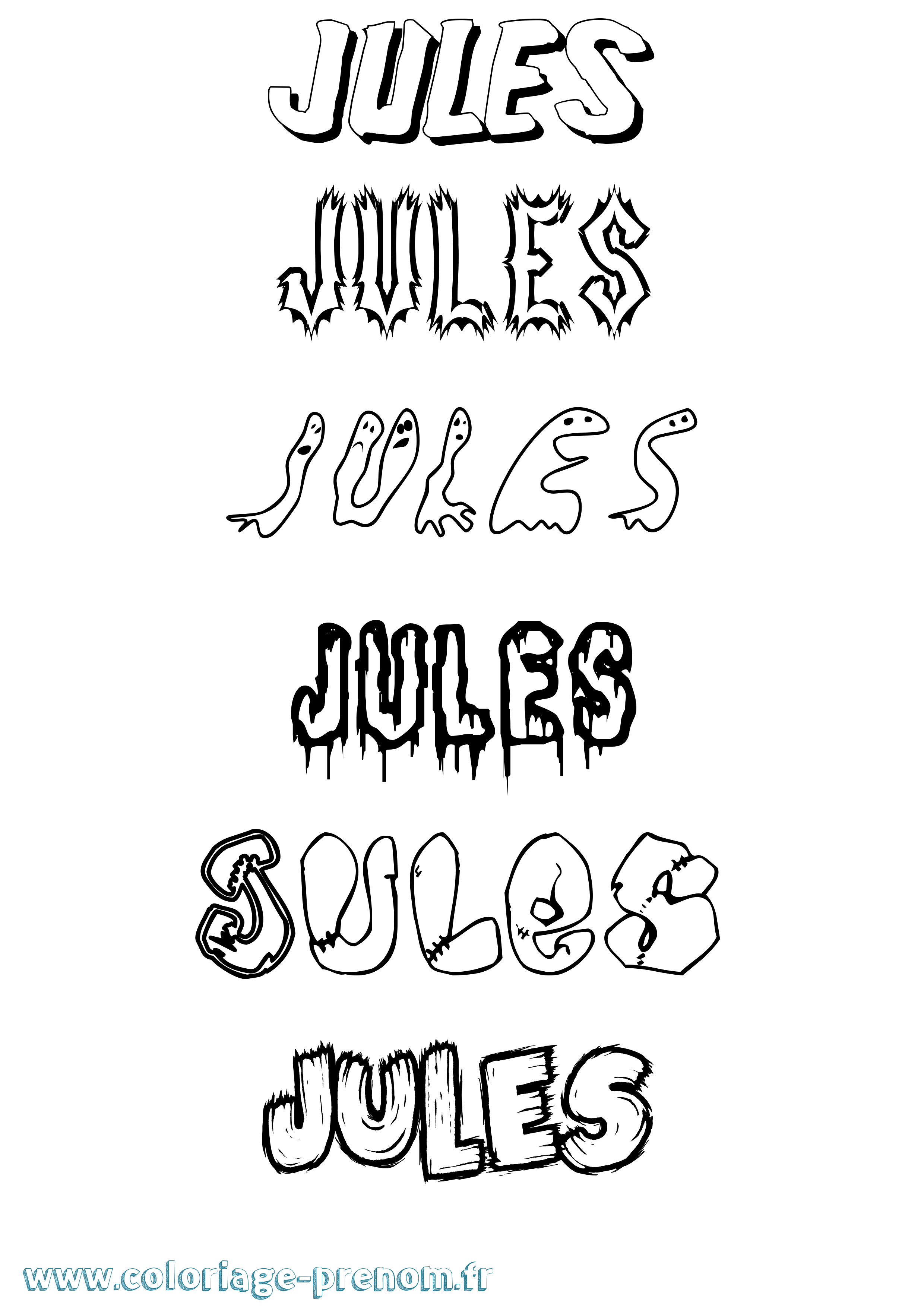 Coloriage prénom Jules Frisson