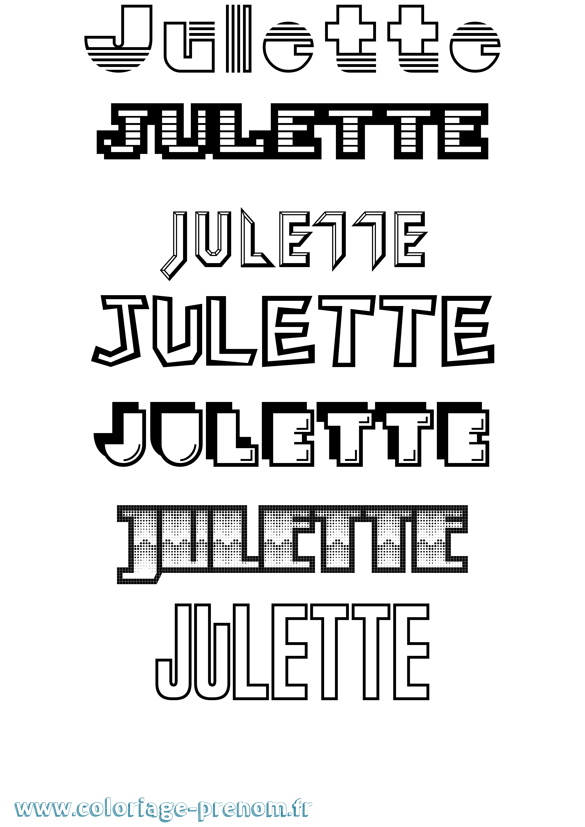Coloriage Julette Jeux Vidéos Coloriage prénom Julette Jeux Vidéos