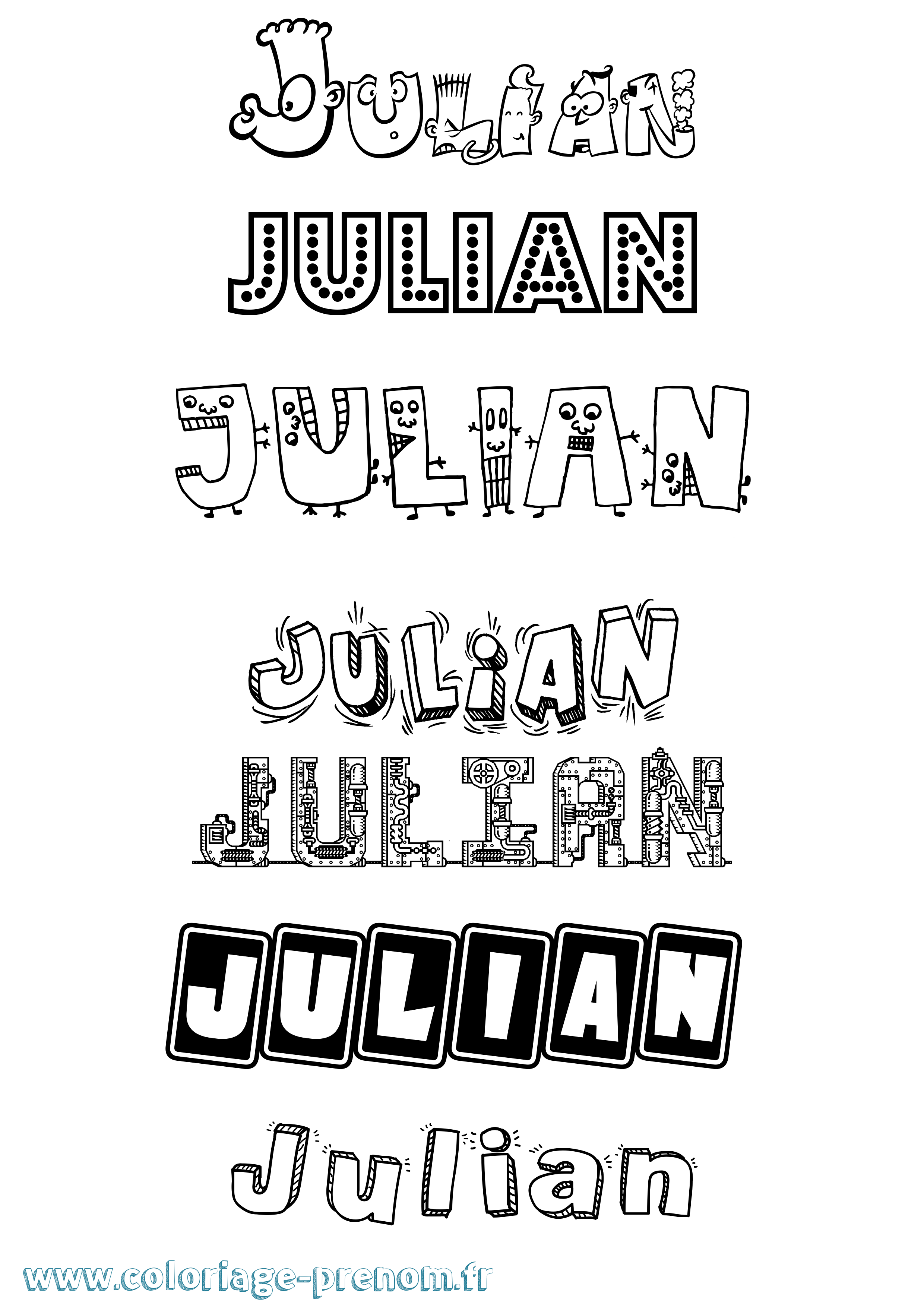Coloriage prénom Julian Fun