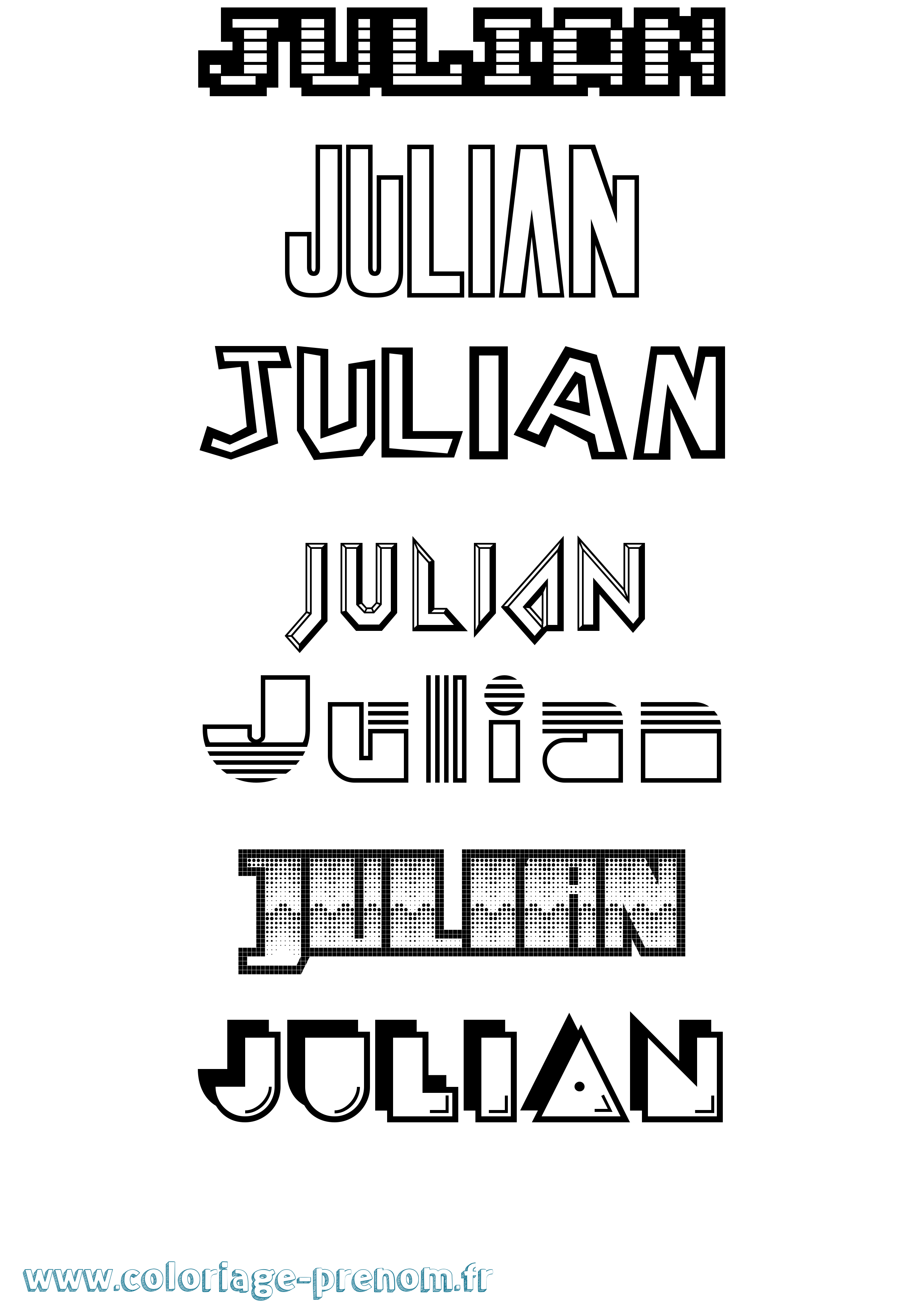 Coloriage prénom Julian Jeux Vidéos