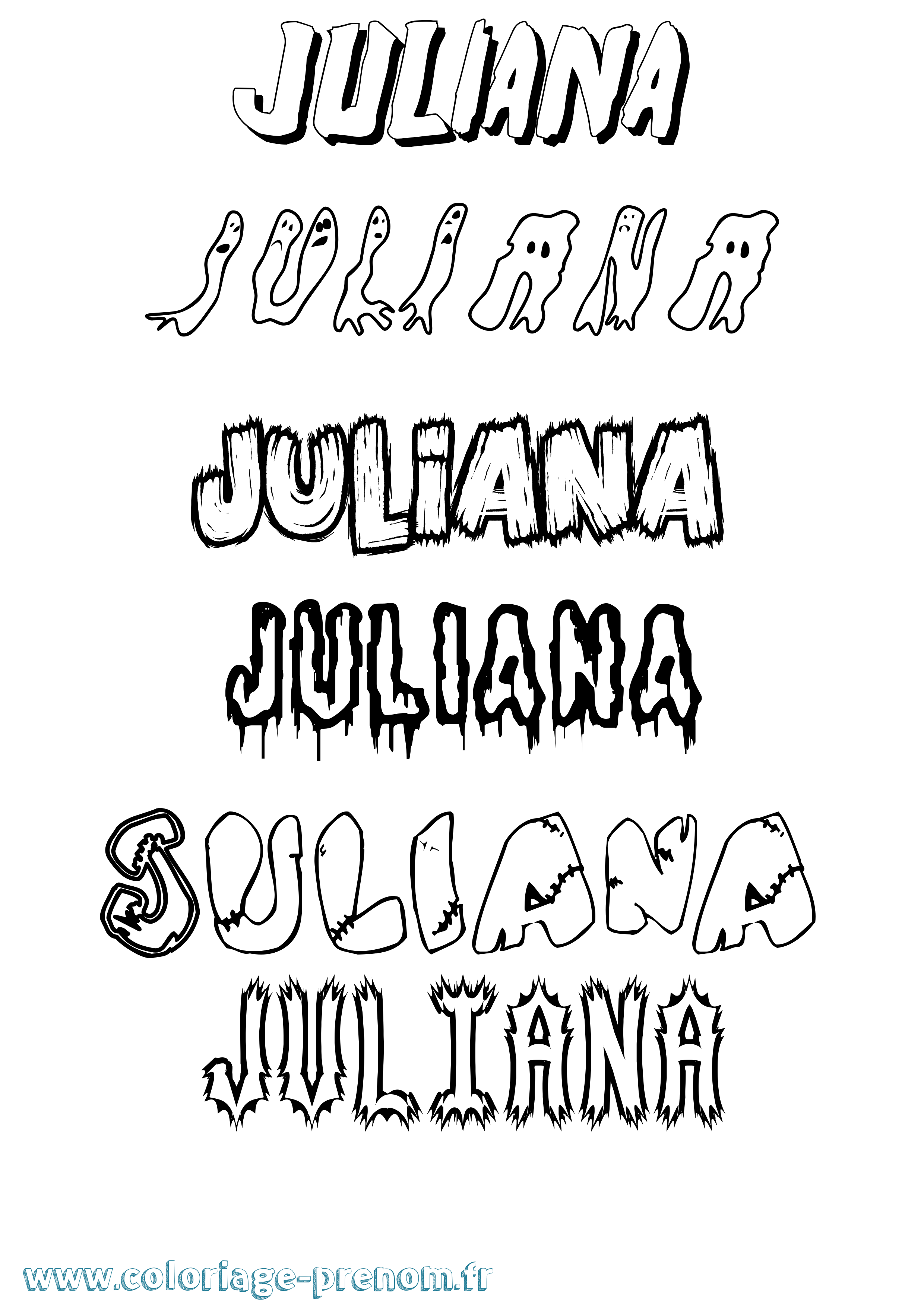 Coloriage Juliana Coloriage prénom Juliana