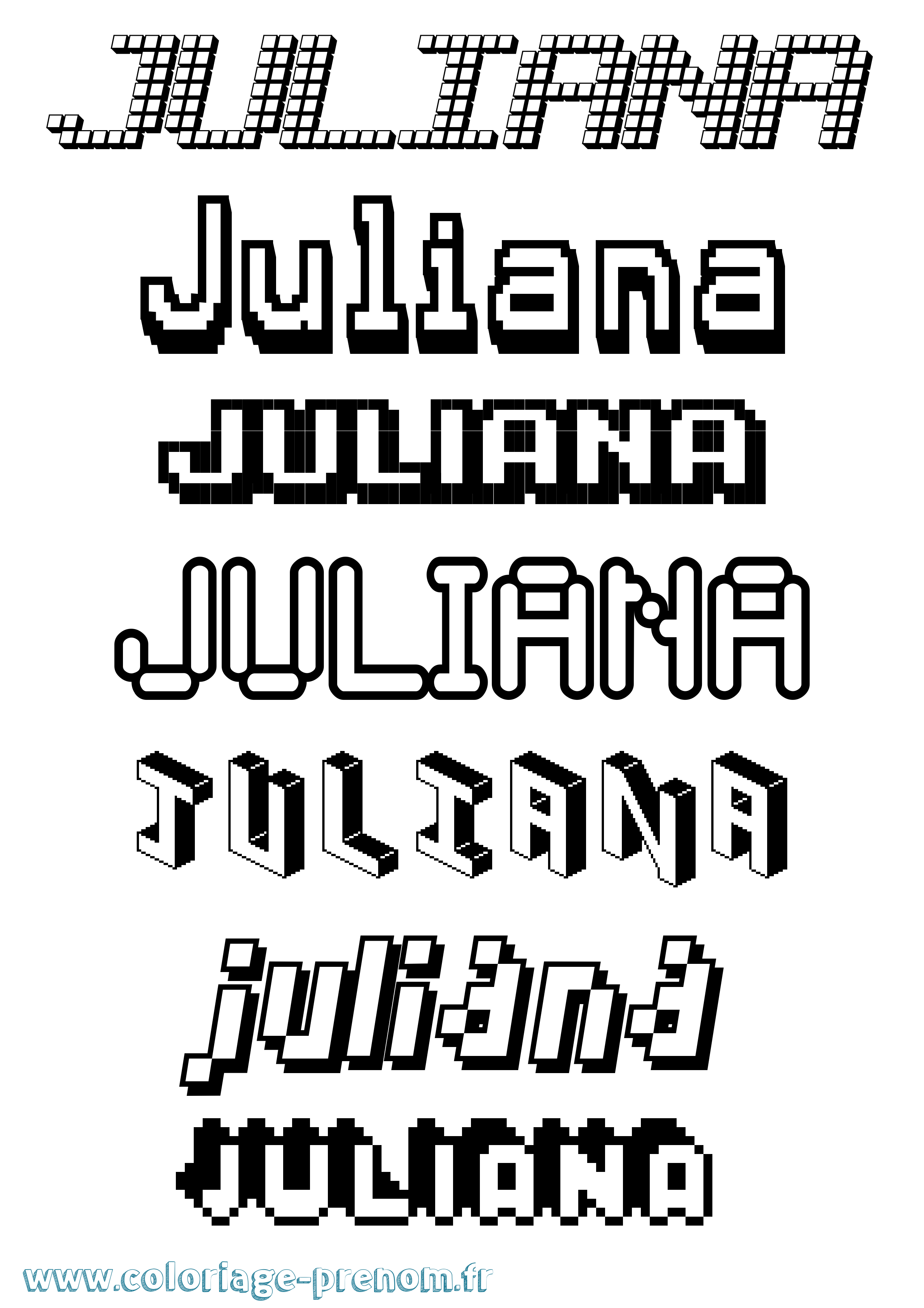 Coloriage prénom Juliana