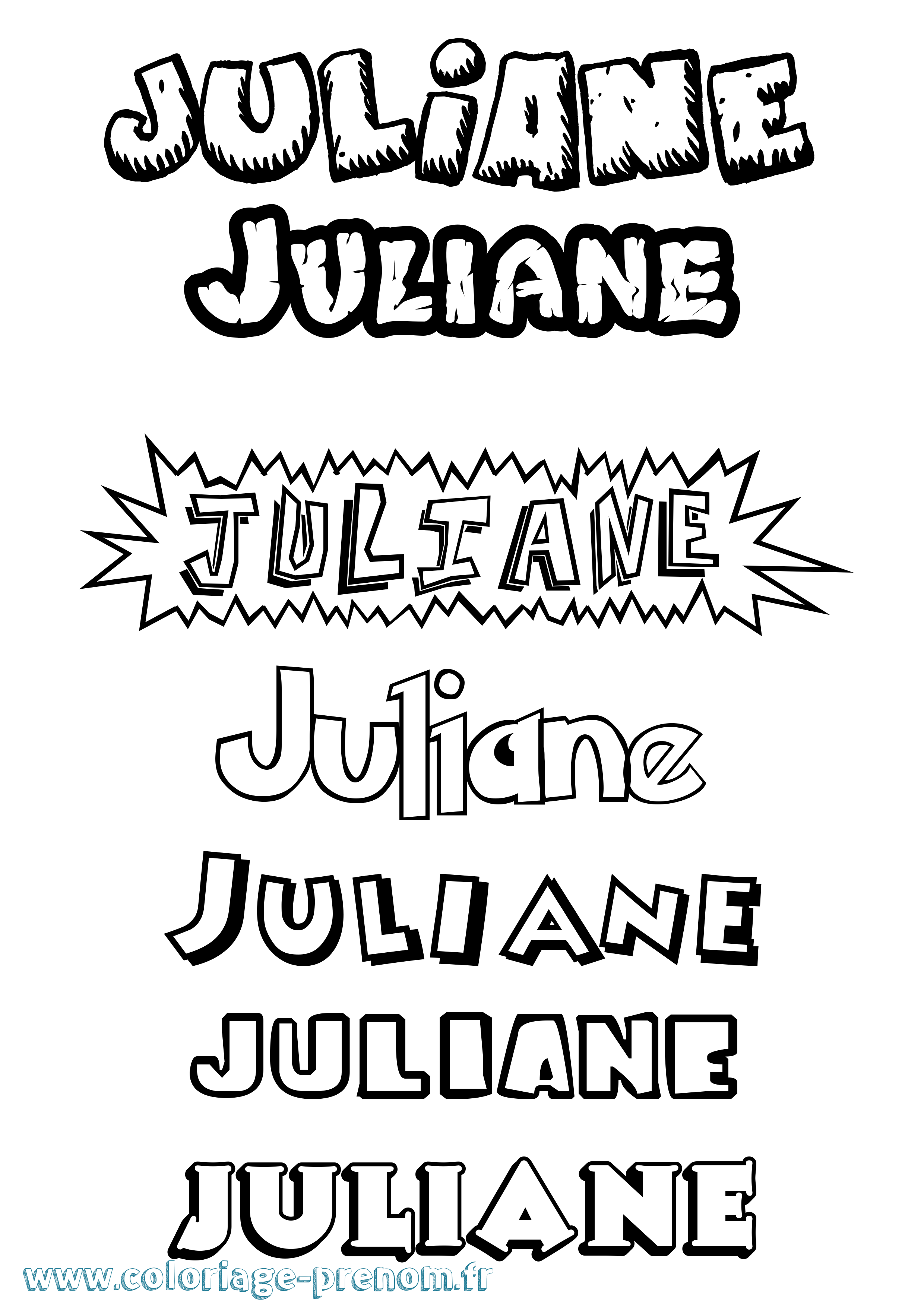 Coloriage Juliane Dessin Animé Coloriage prénom Juliane Dessin Animé