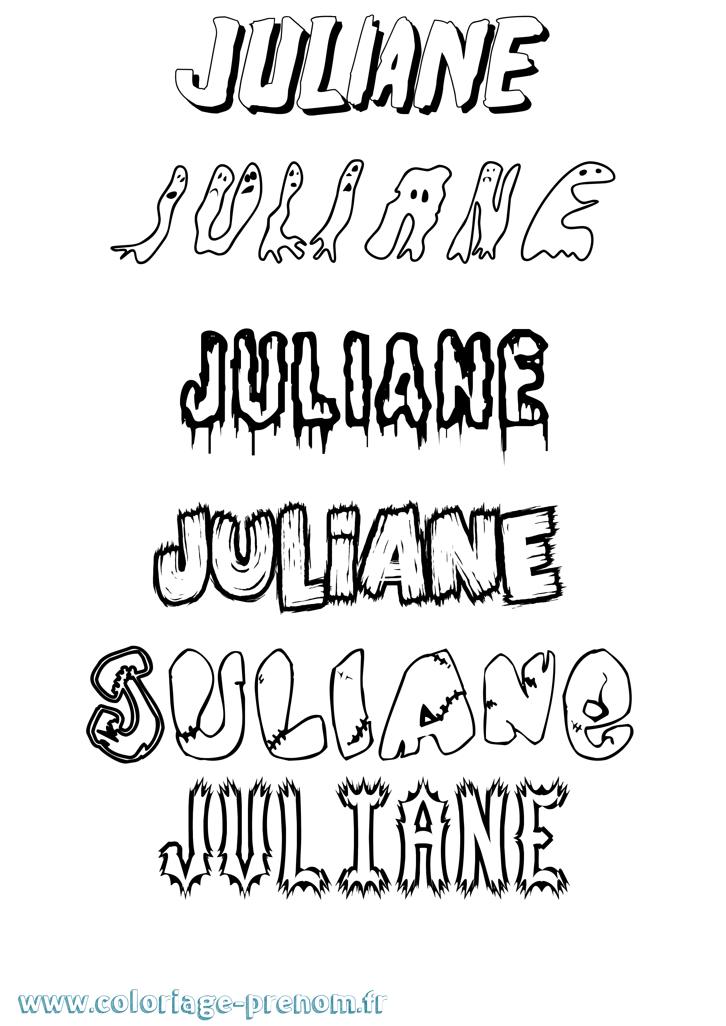 Coloriage Juliane Frisson Coloriage prénom Juliane Frisson