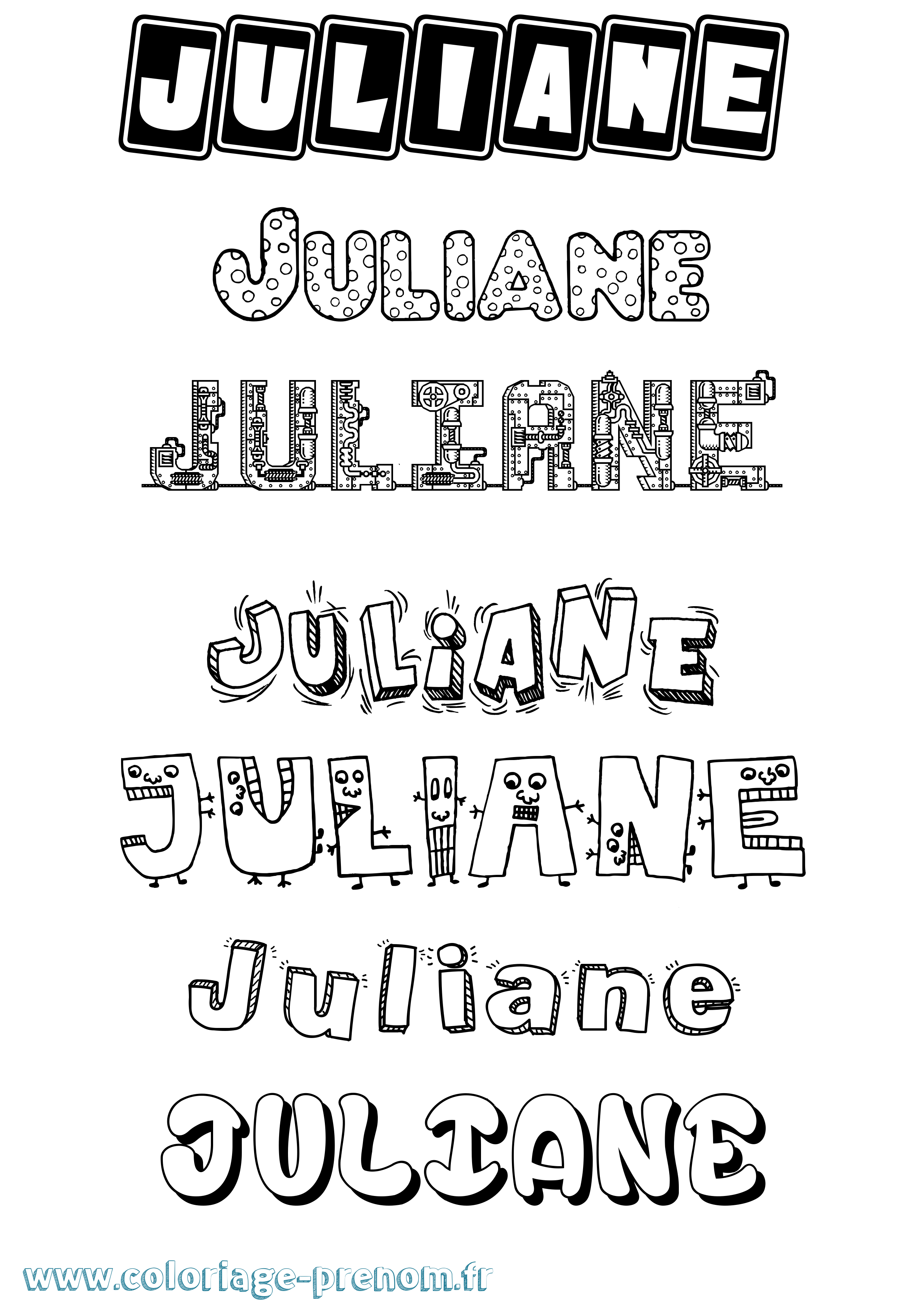 Coloriage Juliane Fun Coloriage prénom Juliane Fun