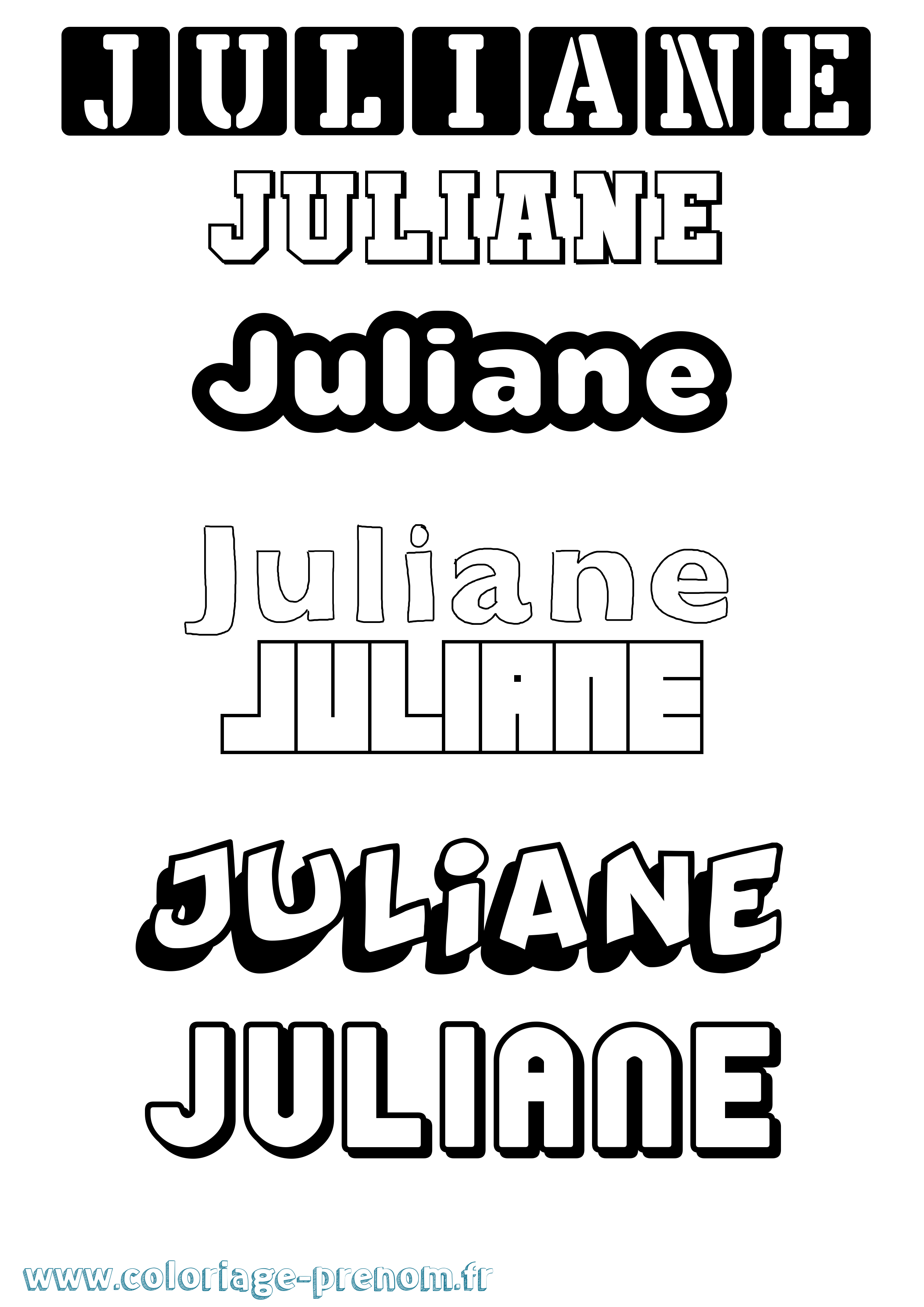 Coloriage Juliane Simple Coloriage prénom Juliane Simple