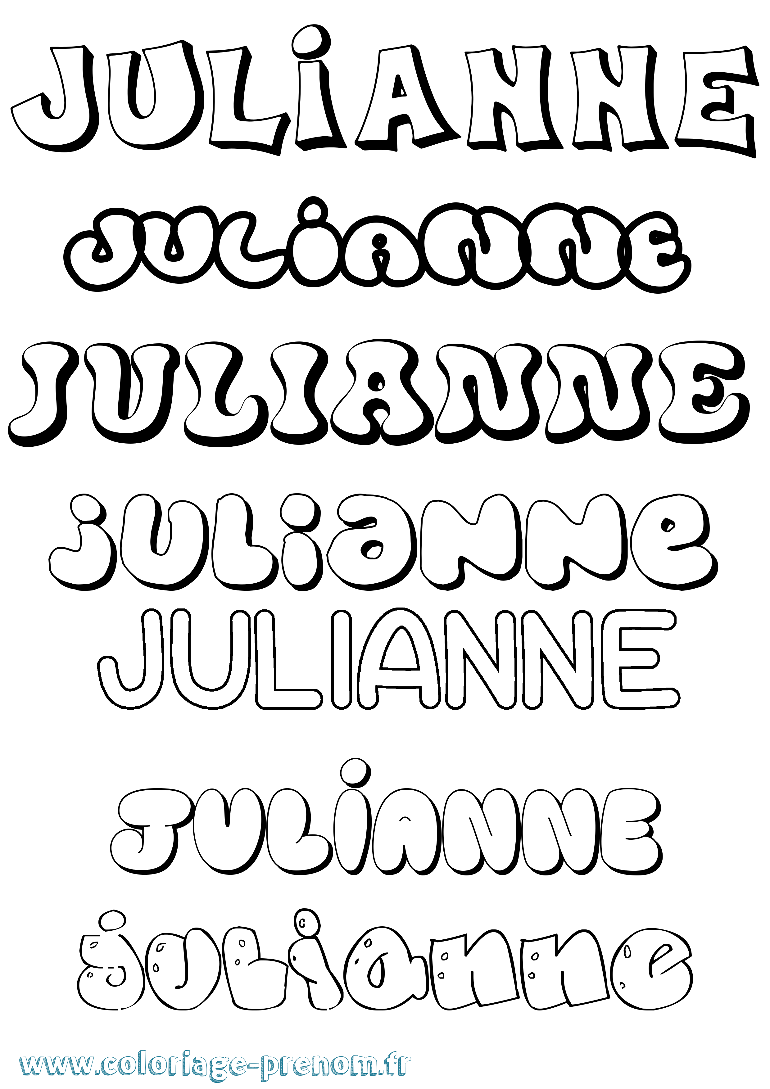 Coloriage prénom Julianne