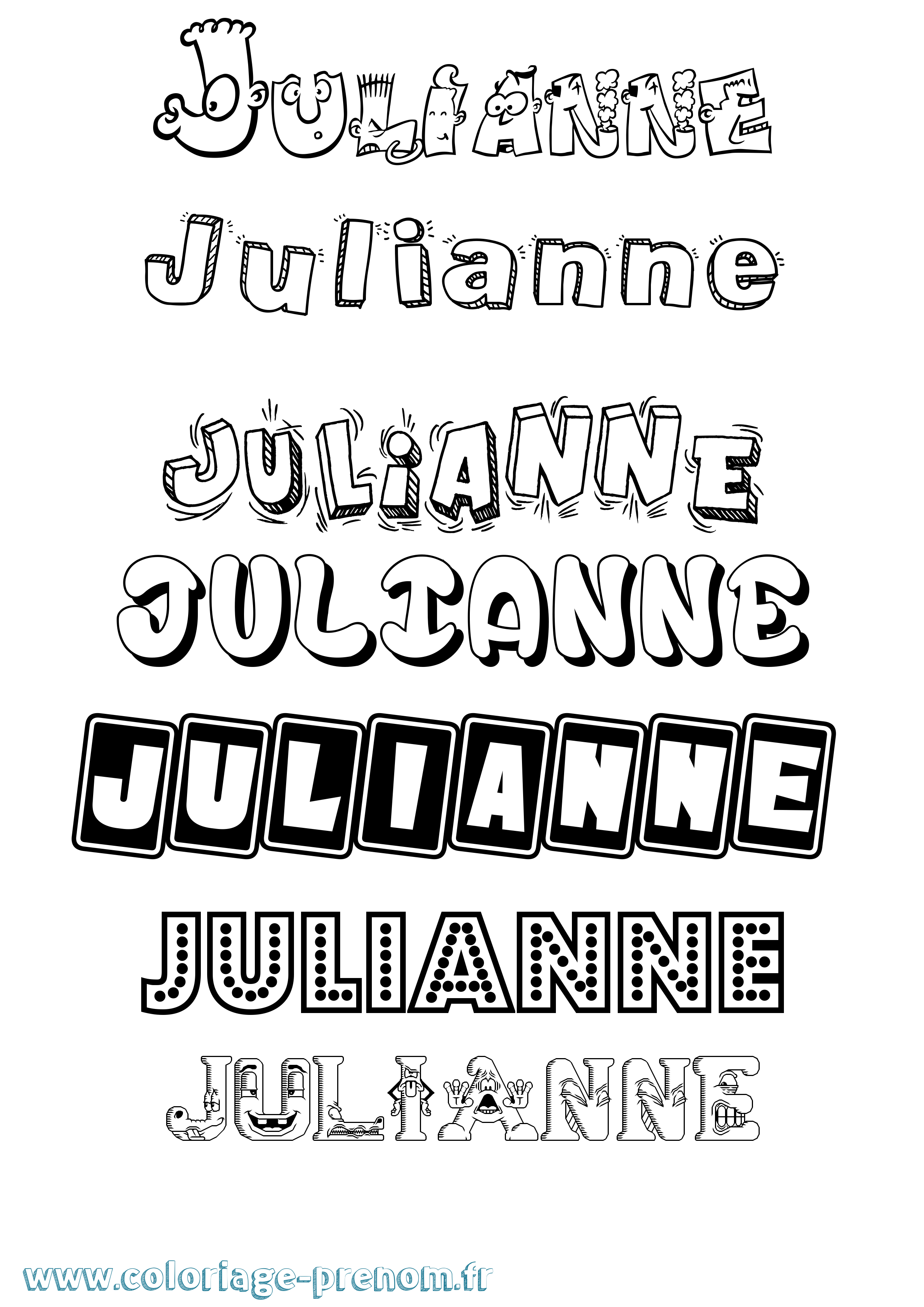 Coloriage prénom Julianne